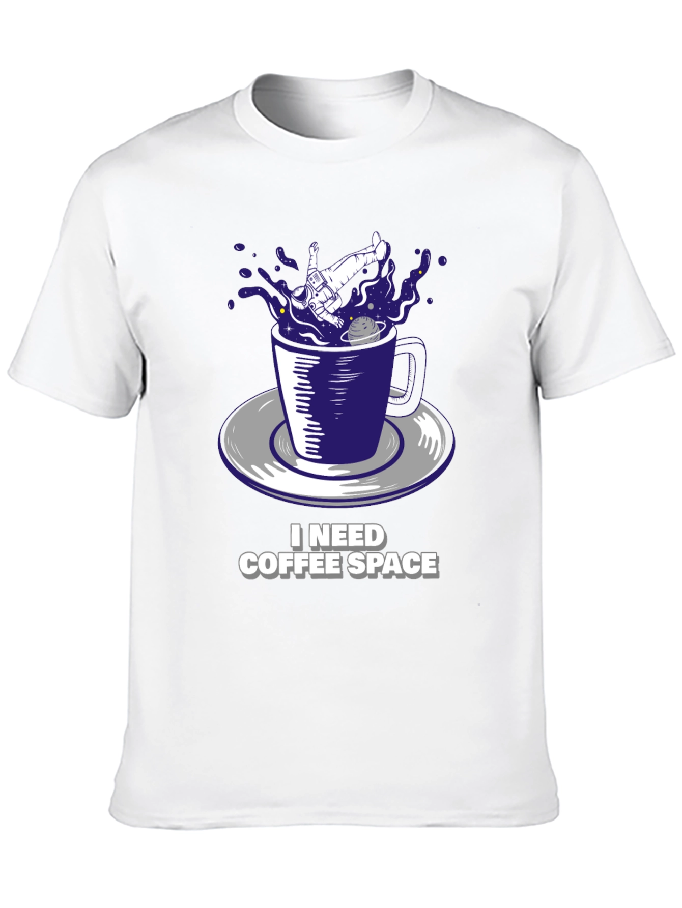 Coffee Space T-Shirt - Astronaut & Galaxy Design