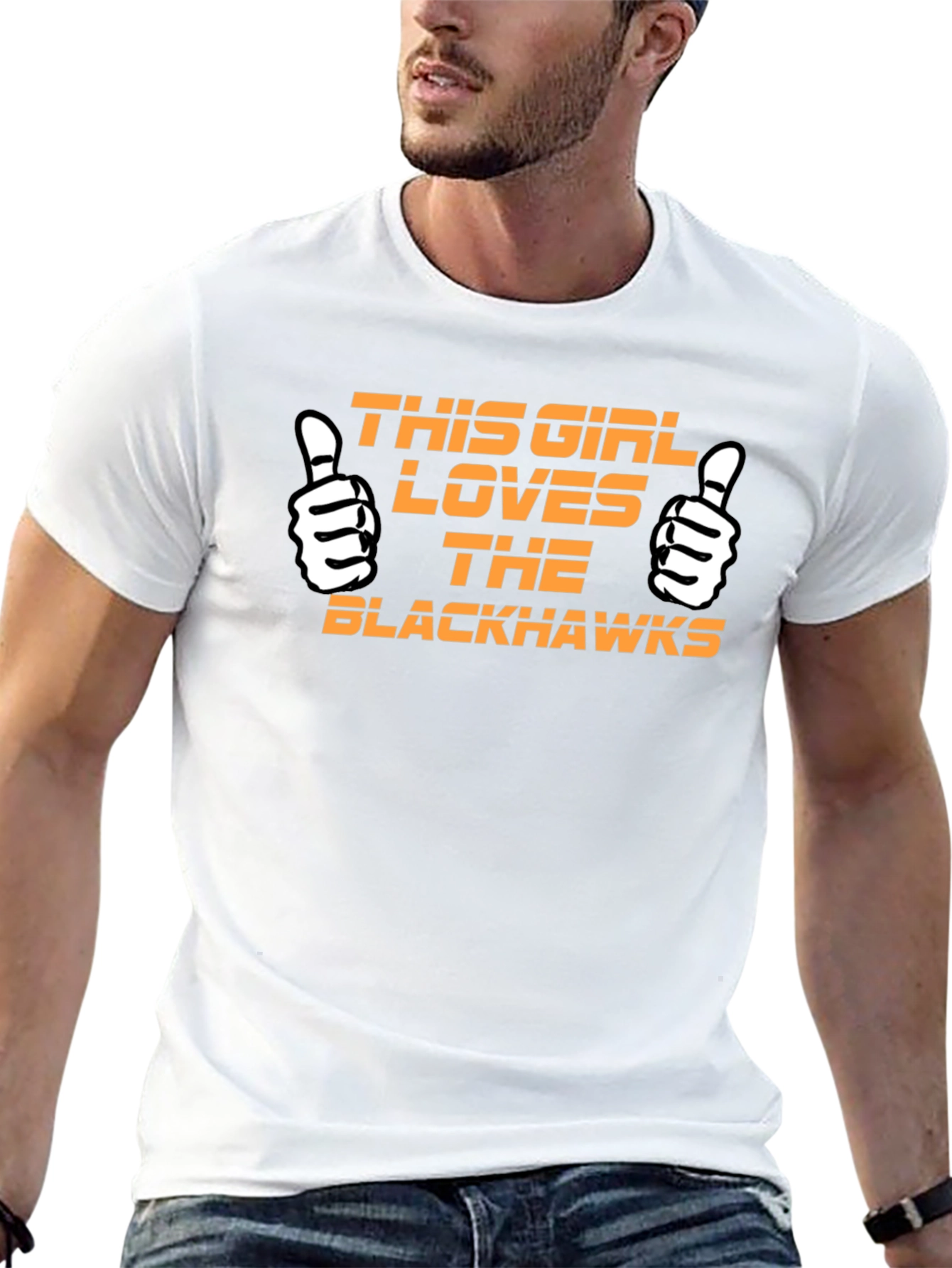 Black T-Shirt - This Girl Loves Blackhawks