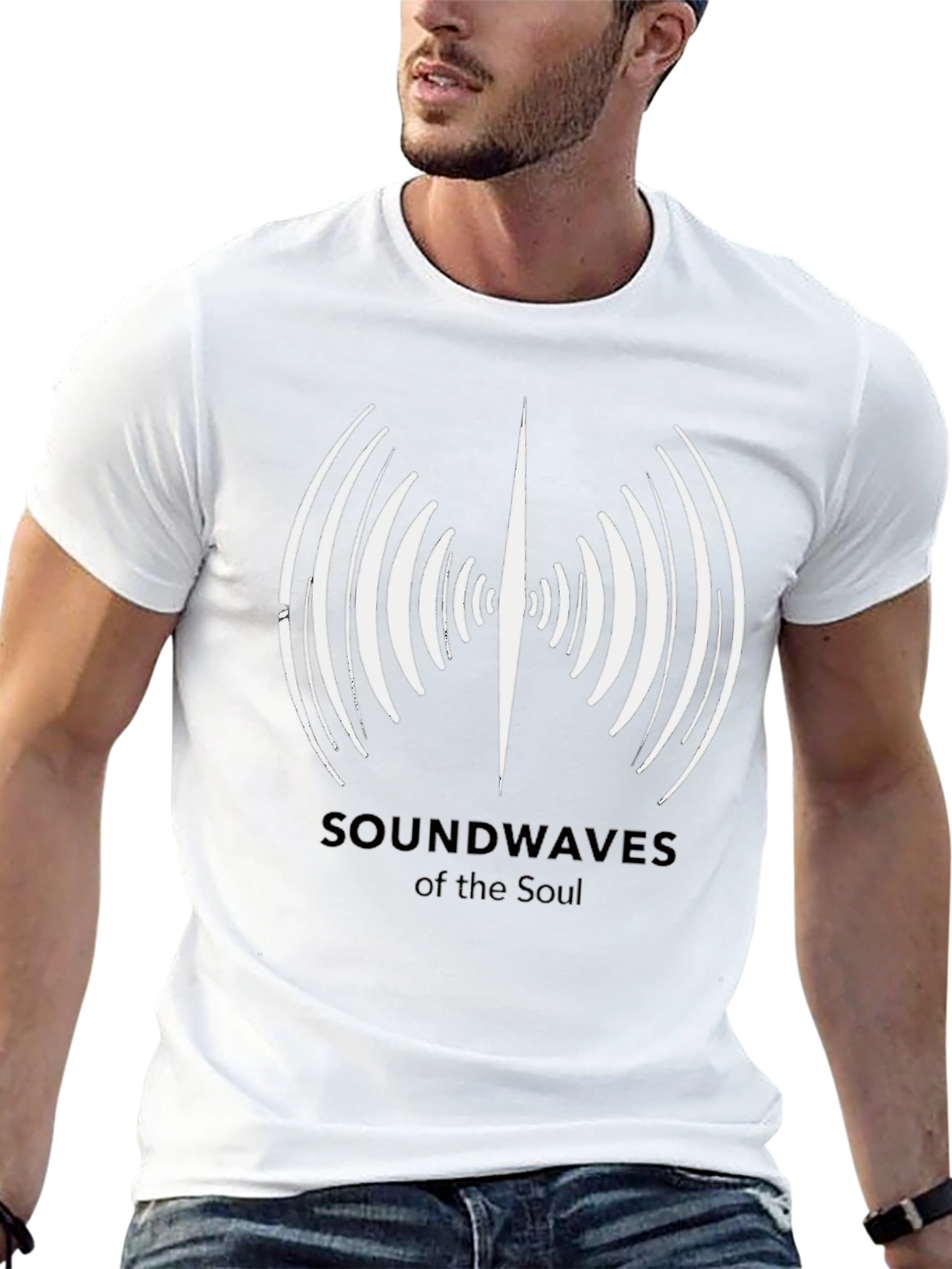 Soundwaves of the Soul Black Graphic T-Shirt