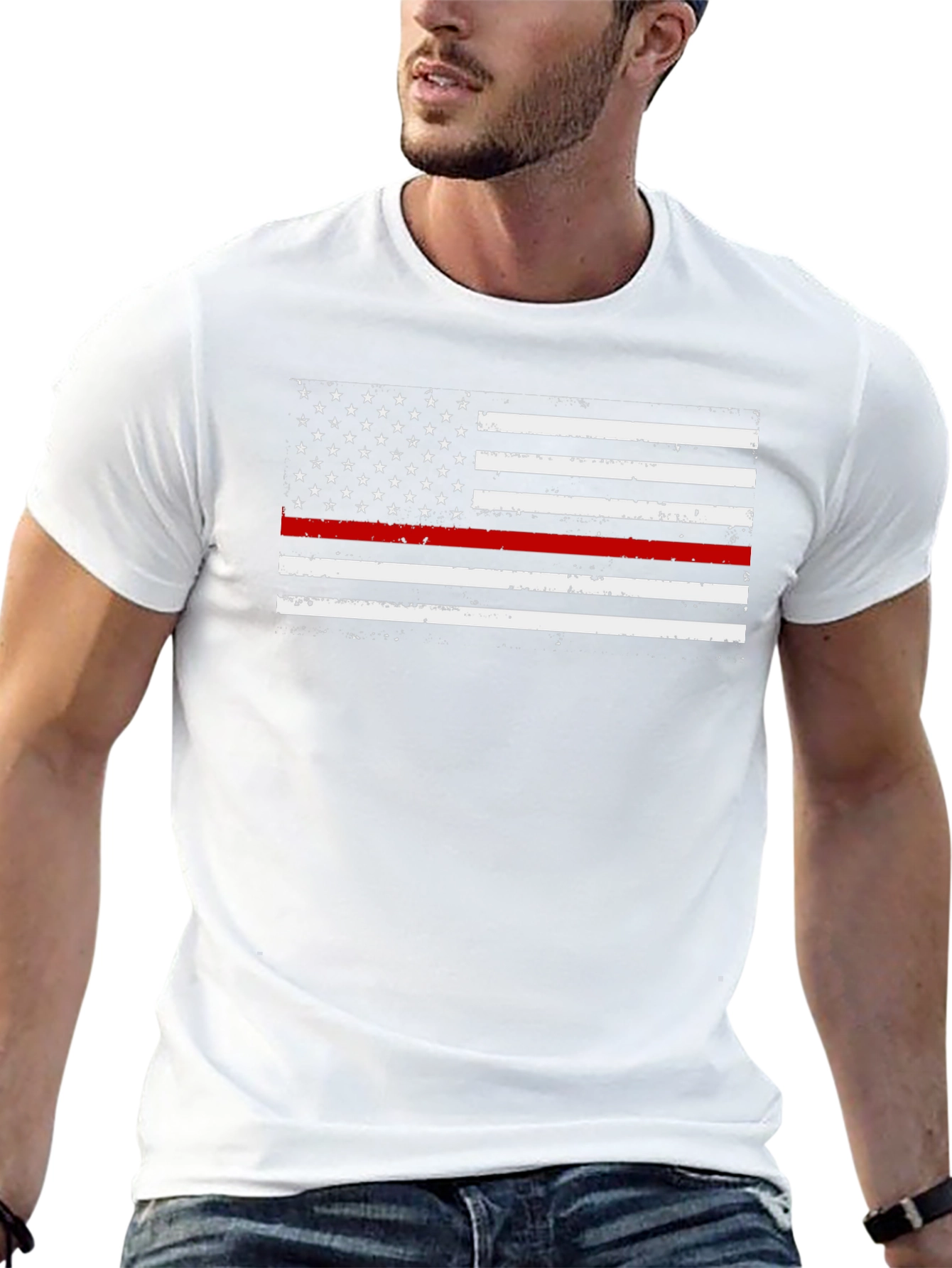 Thin Red Line American Flag T-Shirt