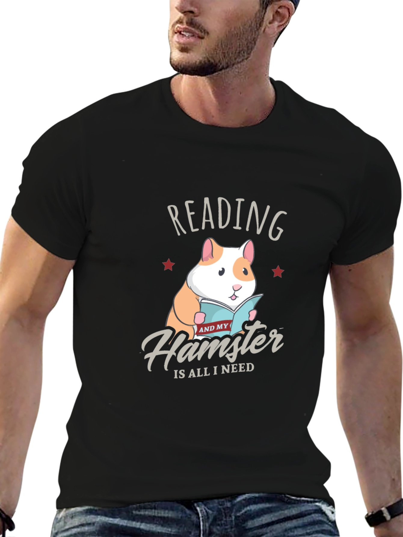 Reading Hamster T-Shirt - Cute Animal Lover Tee