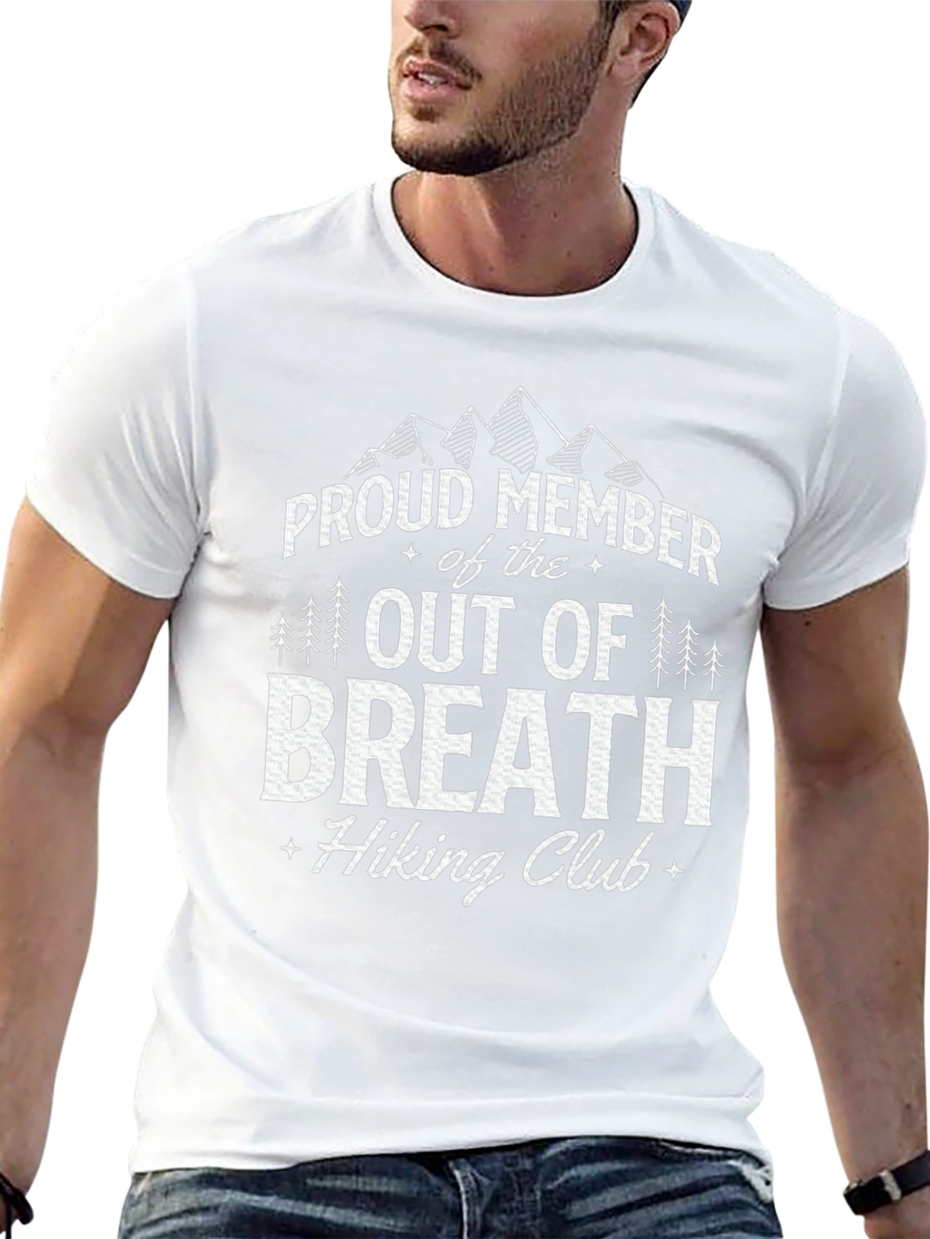Proud Member Out of Breath Hiking Club Black T-Shirt