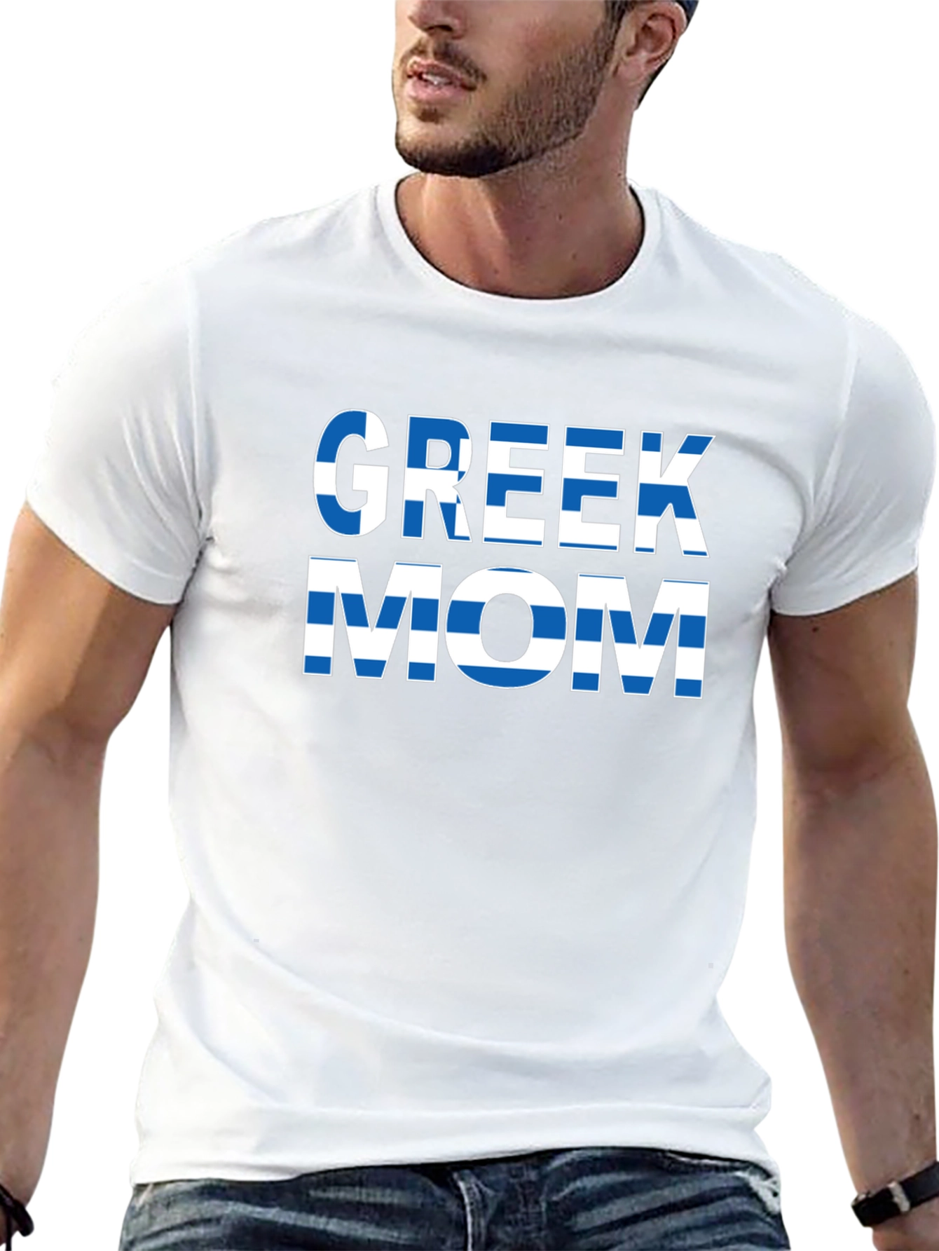 Greek Mom T-Shirt - Flag Design