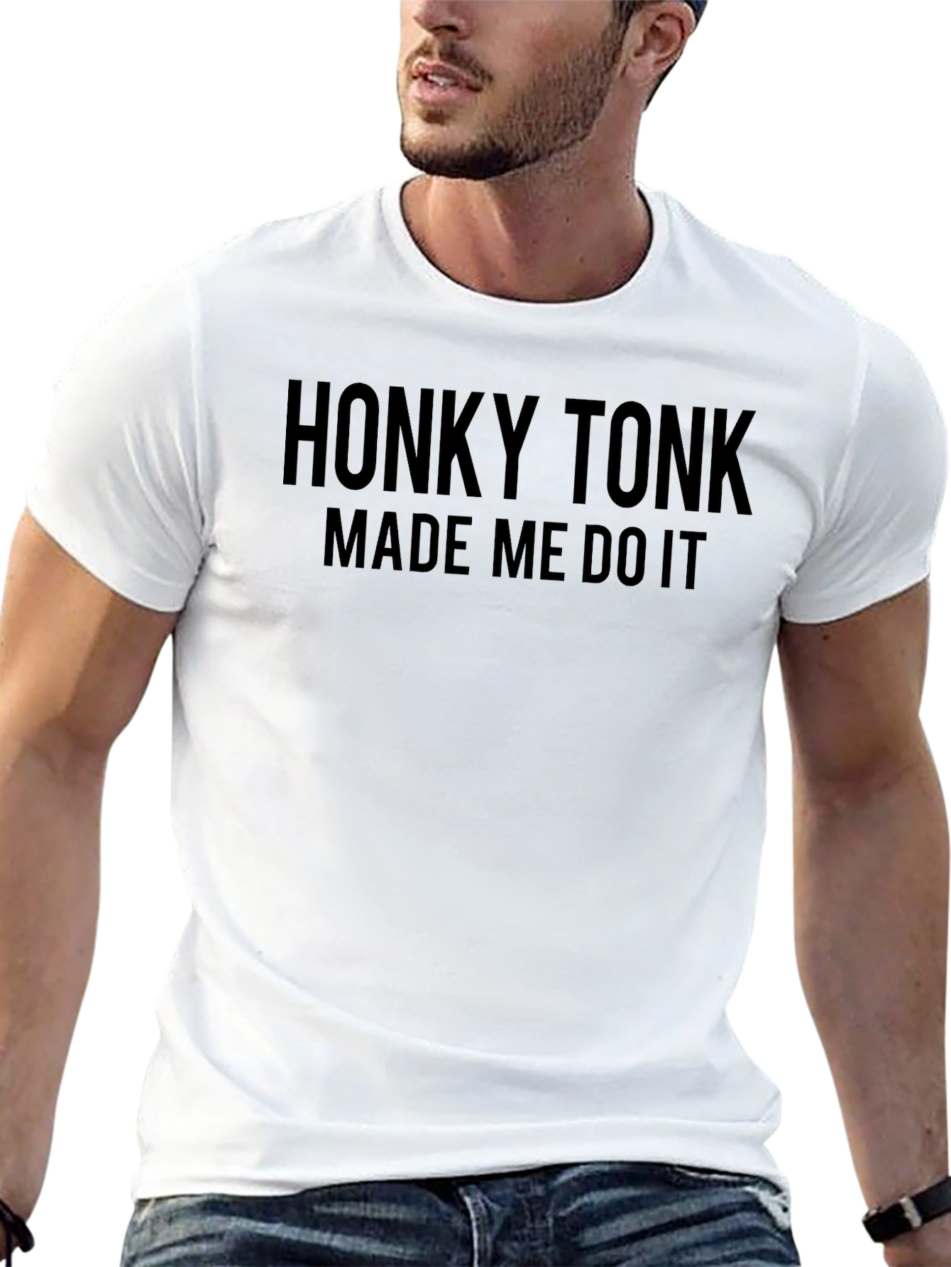 Honky Tonk Made Me Do It Black Graphic Tee