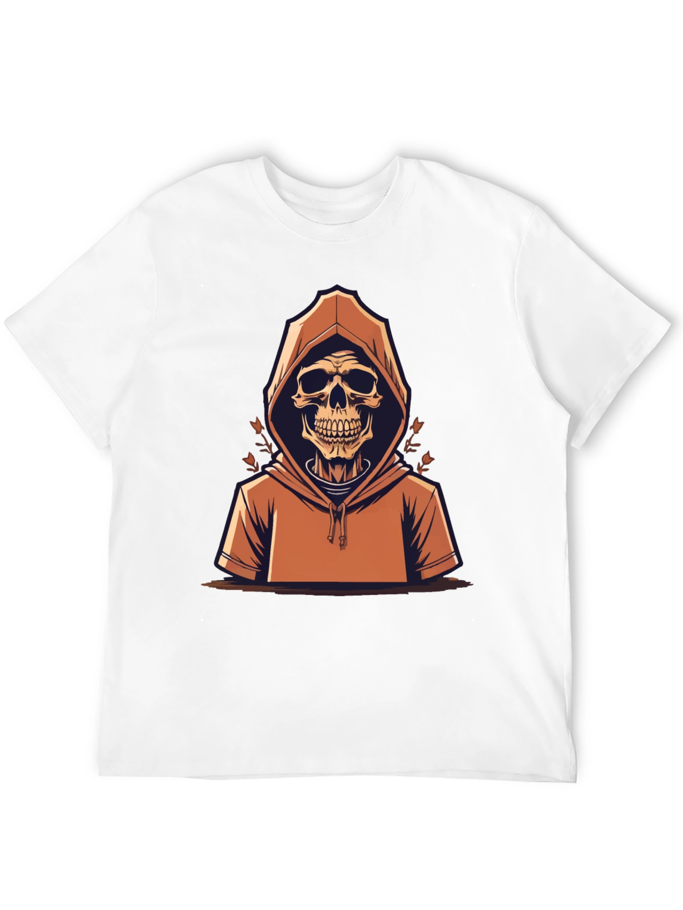 Skull in Hoodie Graphic Tee - Mens Black T-Shirt