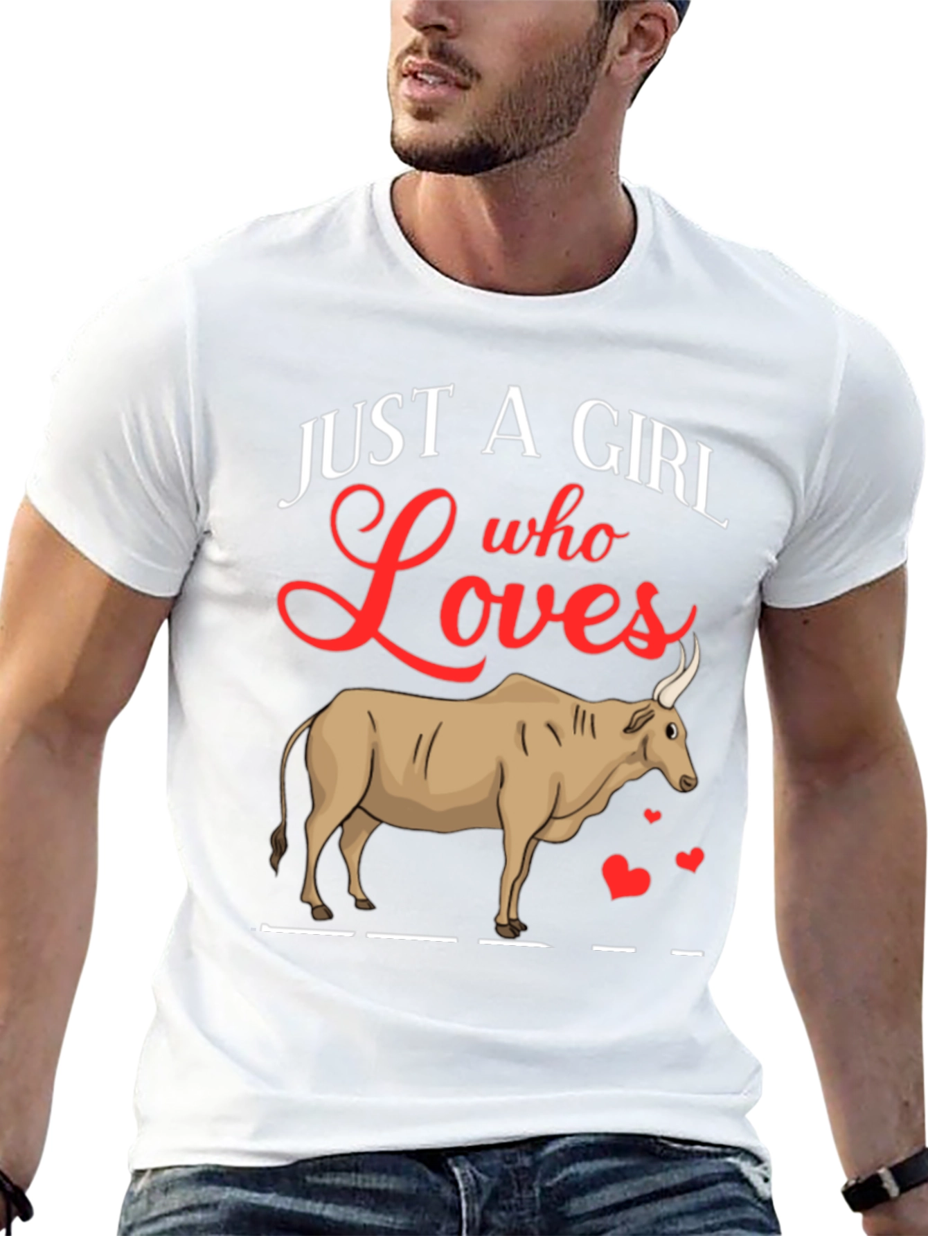 Girl Who Loves Cows Graphic T-Shirt