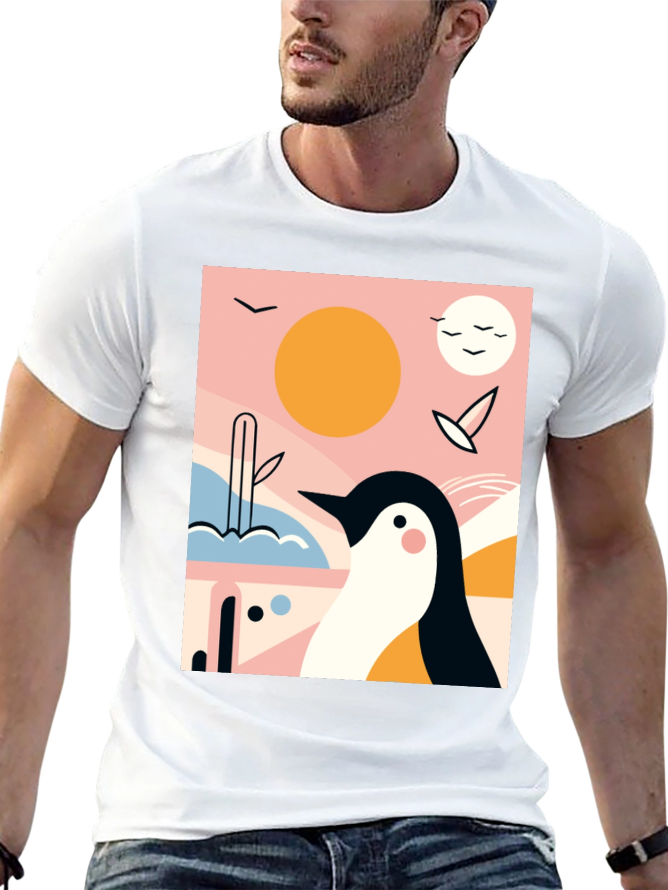 Penguin Graphic Black T-Shirt