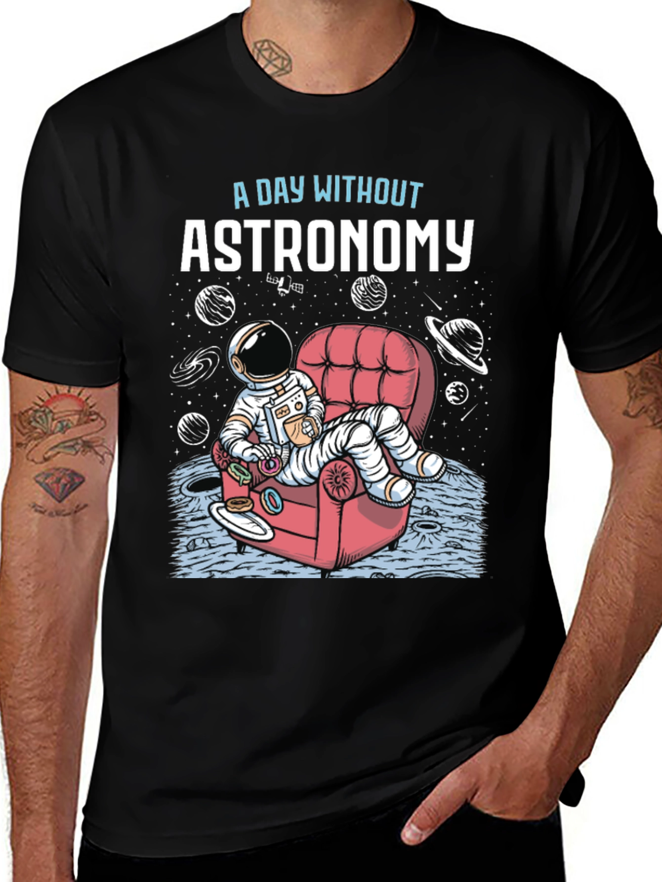 Astronomy T-Shirt - Relaxing Astronaut Design