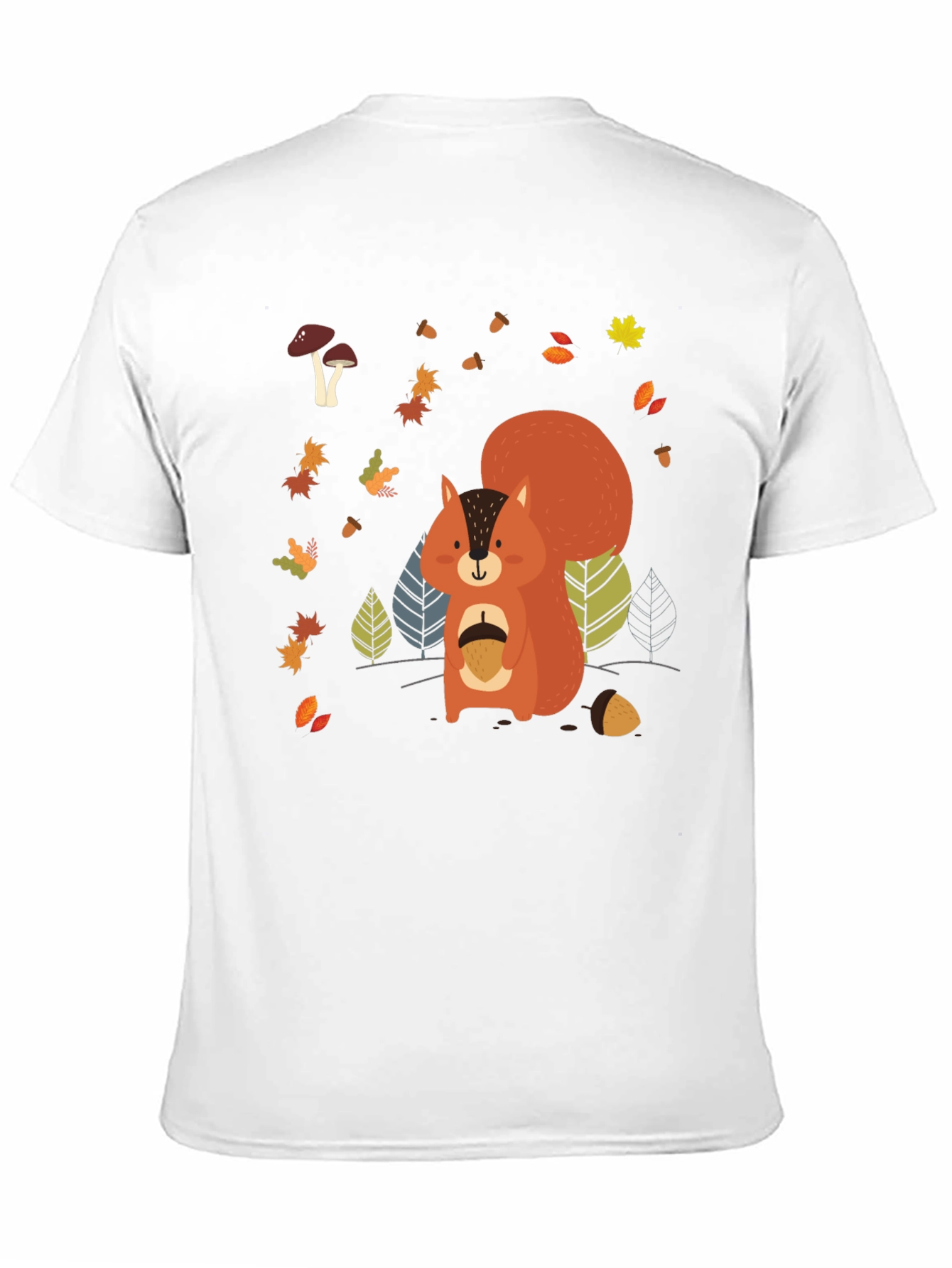 Squirrel Nut T-Shirt - Autumn Leaves Design
