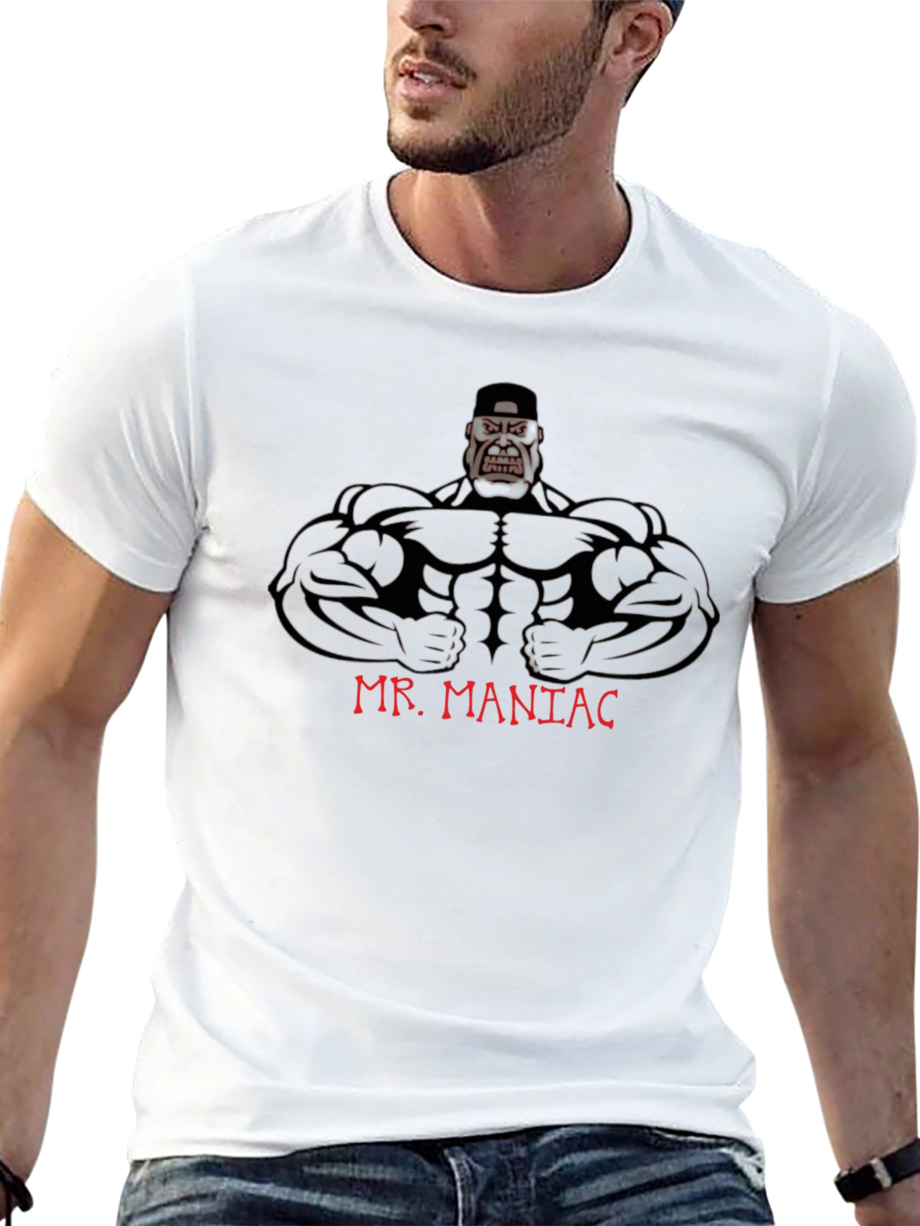 Mr. Maniac Graphic Tee - Black Cotton T-Shirt