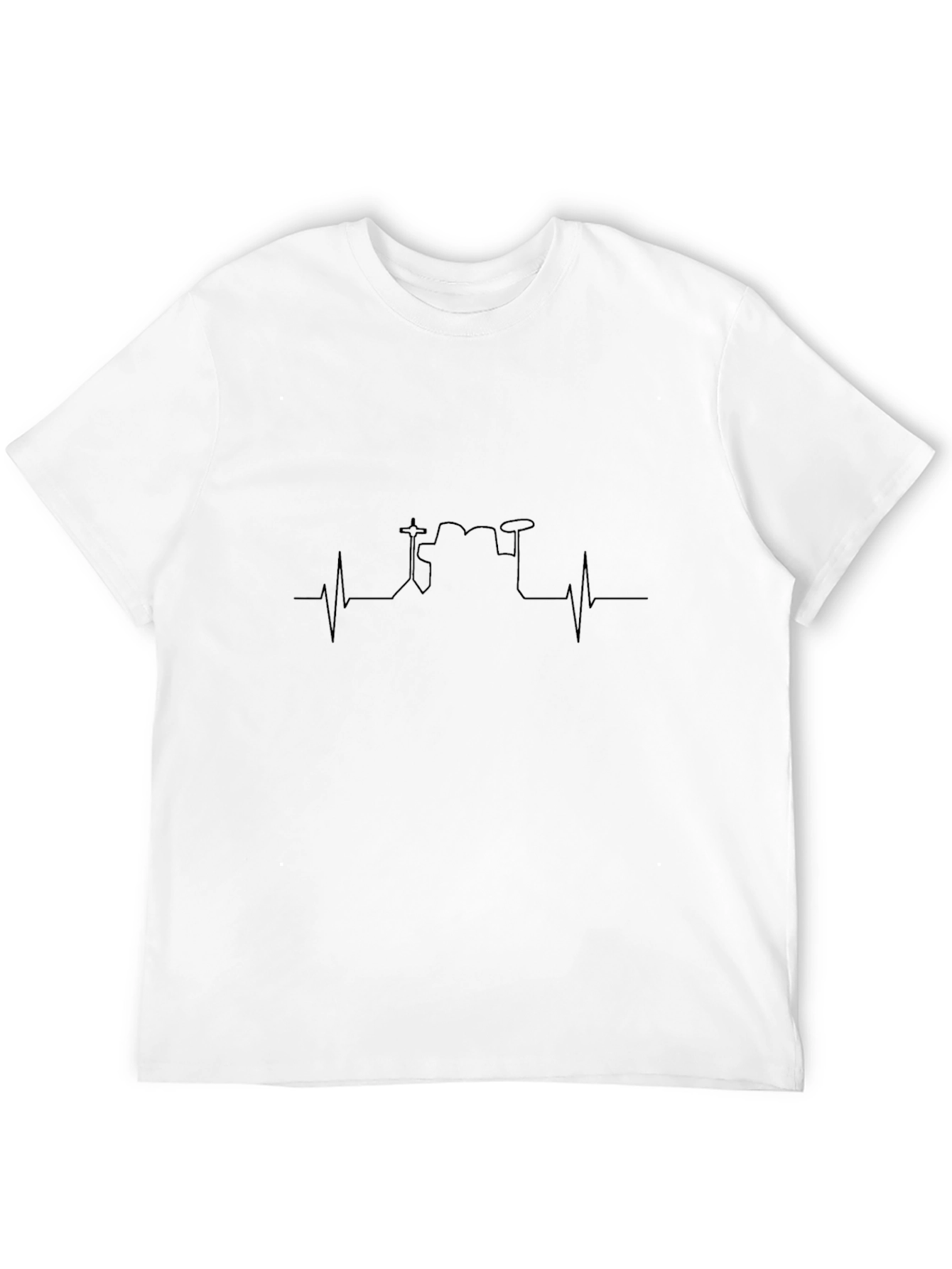 Drumbeat Lifeline Tee - Black Cotton Graphic T-Shirt
