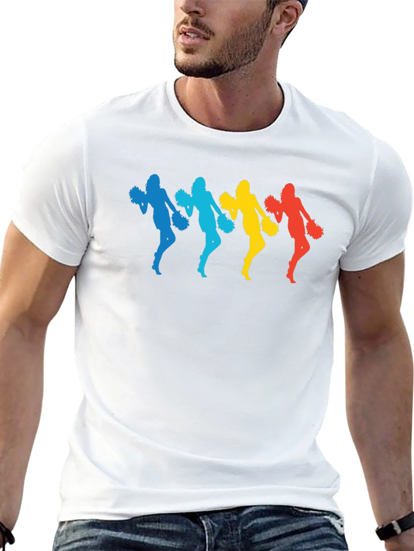 Colorful Cheerleader Graphic T-Shirt
