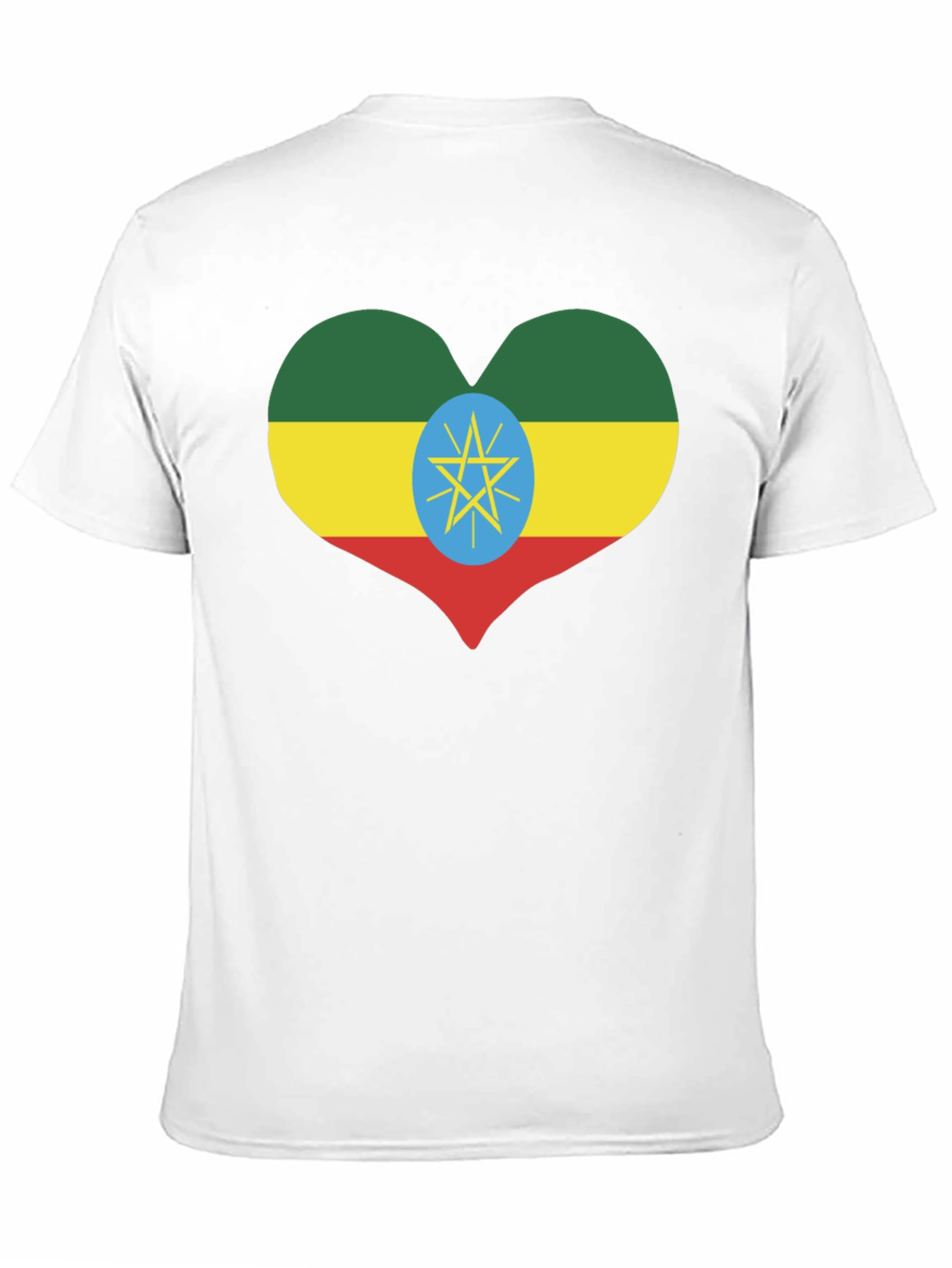 Ethiopia Flag Heart T-Shirt - Patriotic Pride Tee