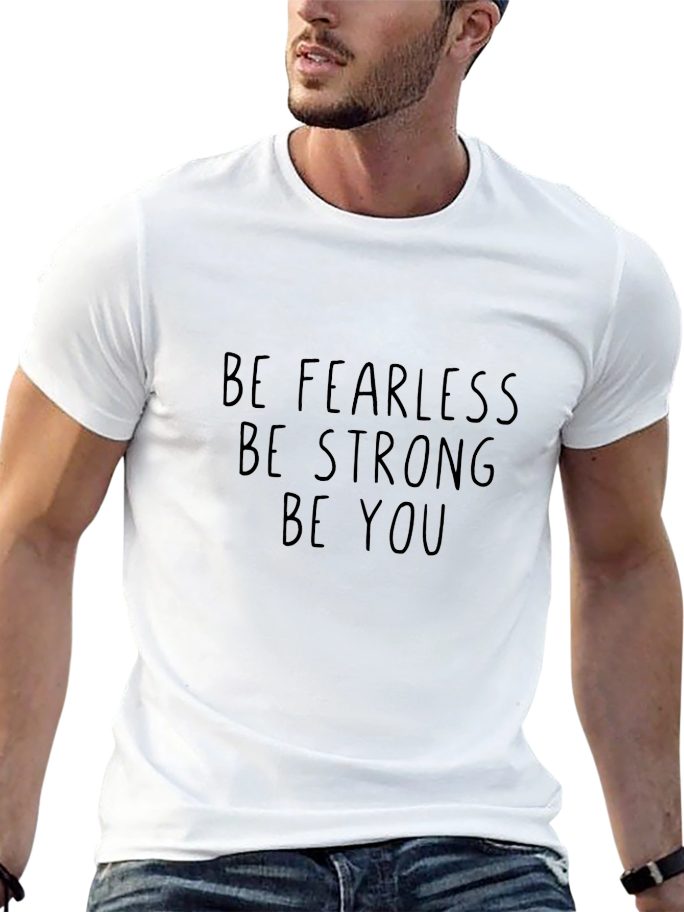 Be Fearless Graphic Tee - Black Cotton T-Shirt