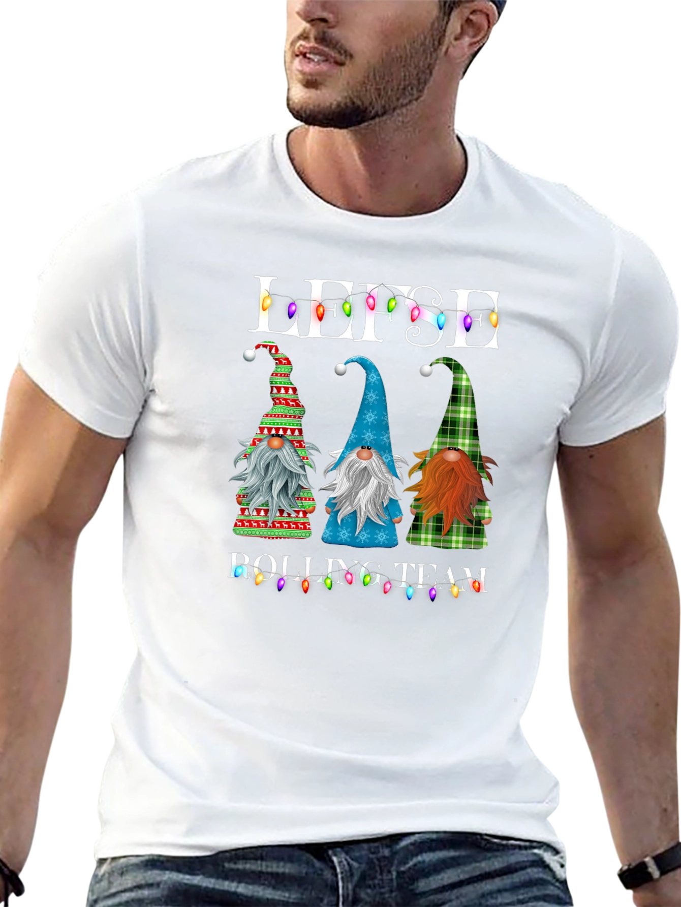 Lefse Rolling Team Gnome Christmas T-Shirt
