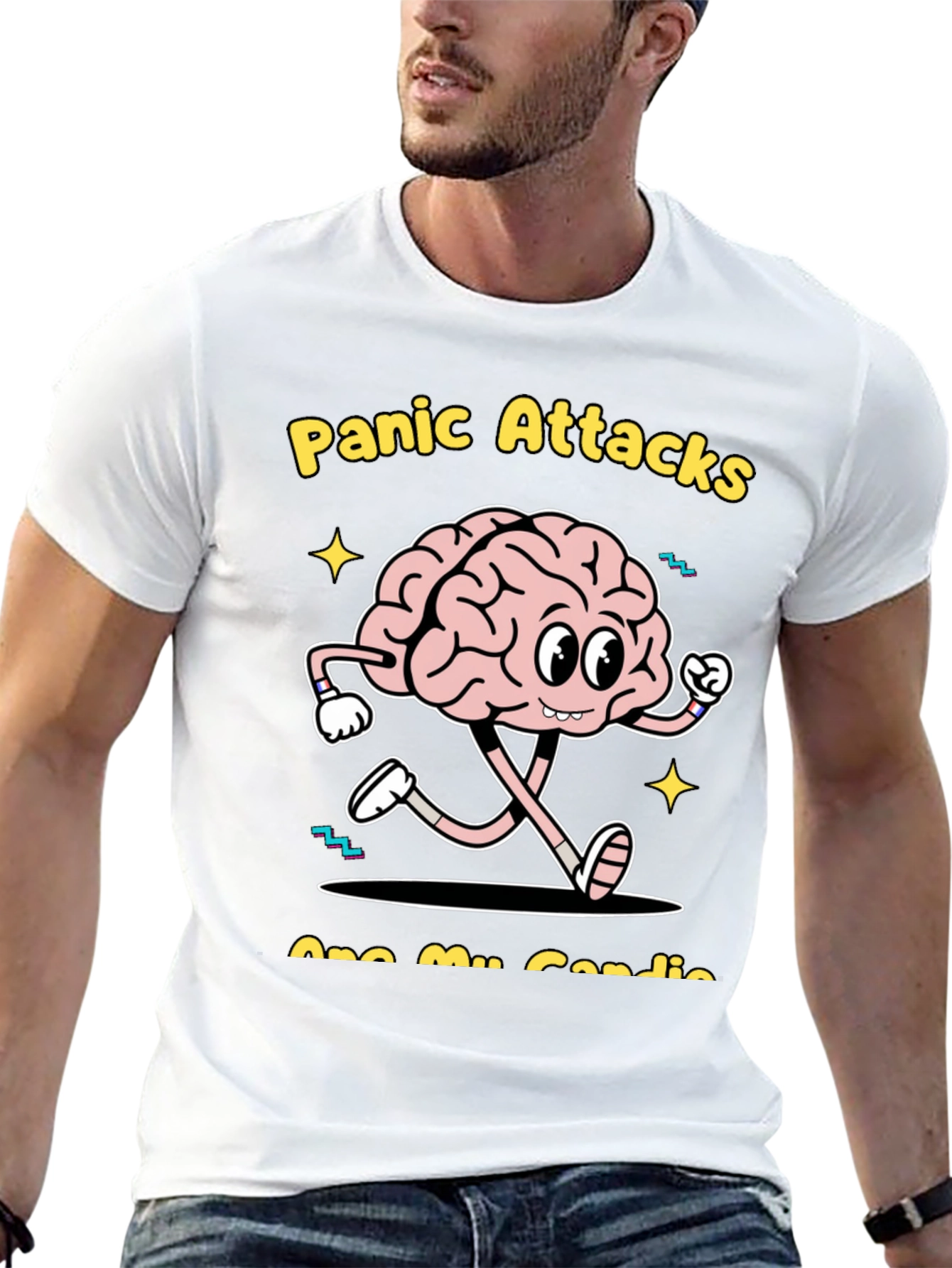 Funny Panic Attack Brain Graphic Tee