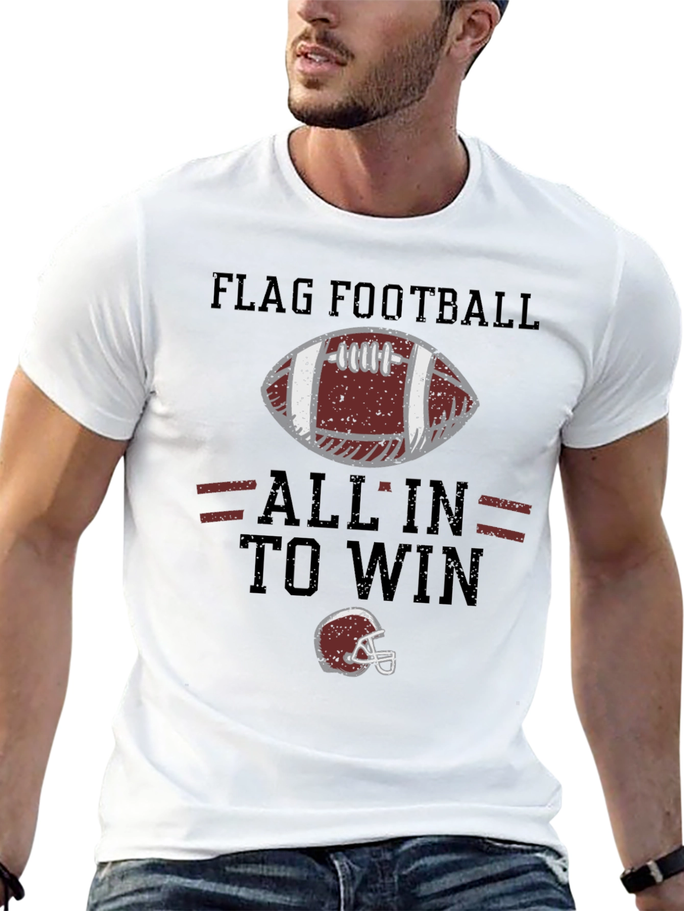 Flag Football All In To Win Graphic T-Shirt