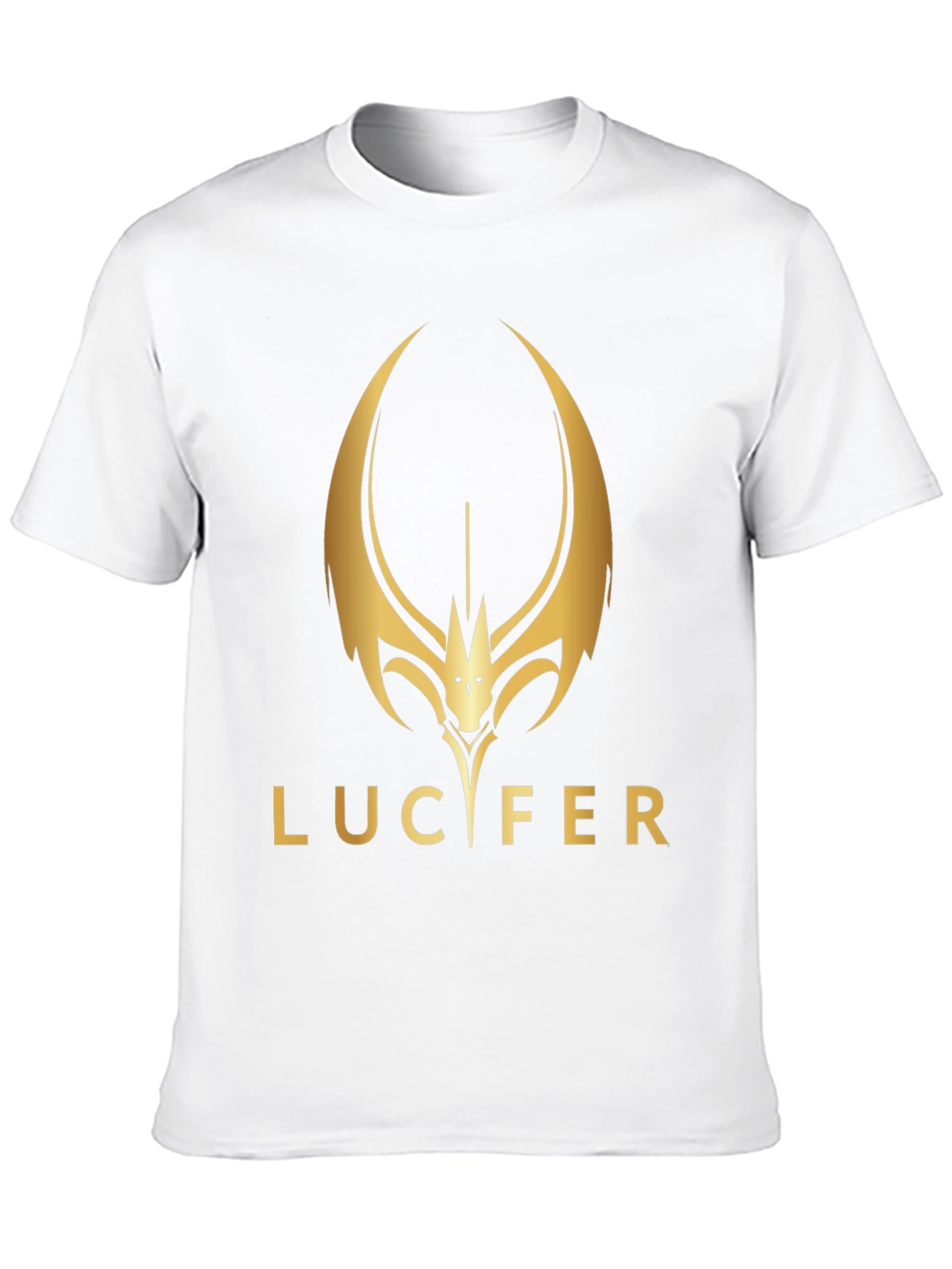 Lucifer Graphic T-Shirt - Gold Logo Print