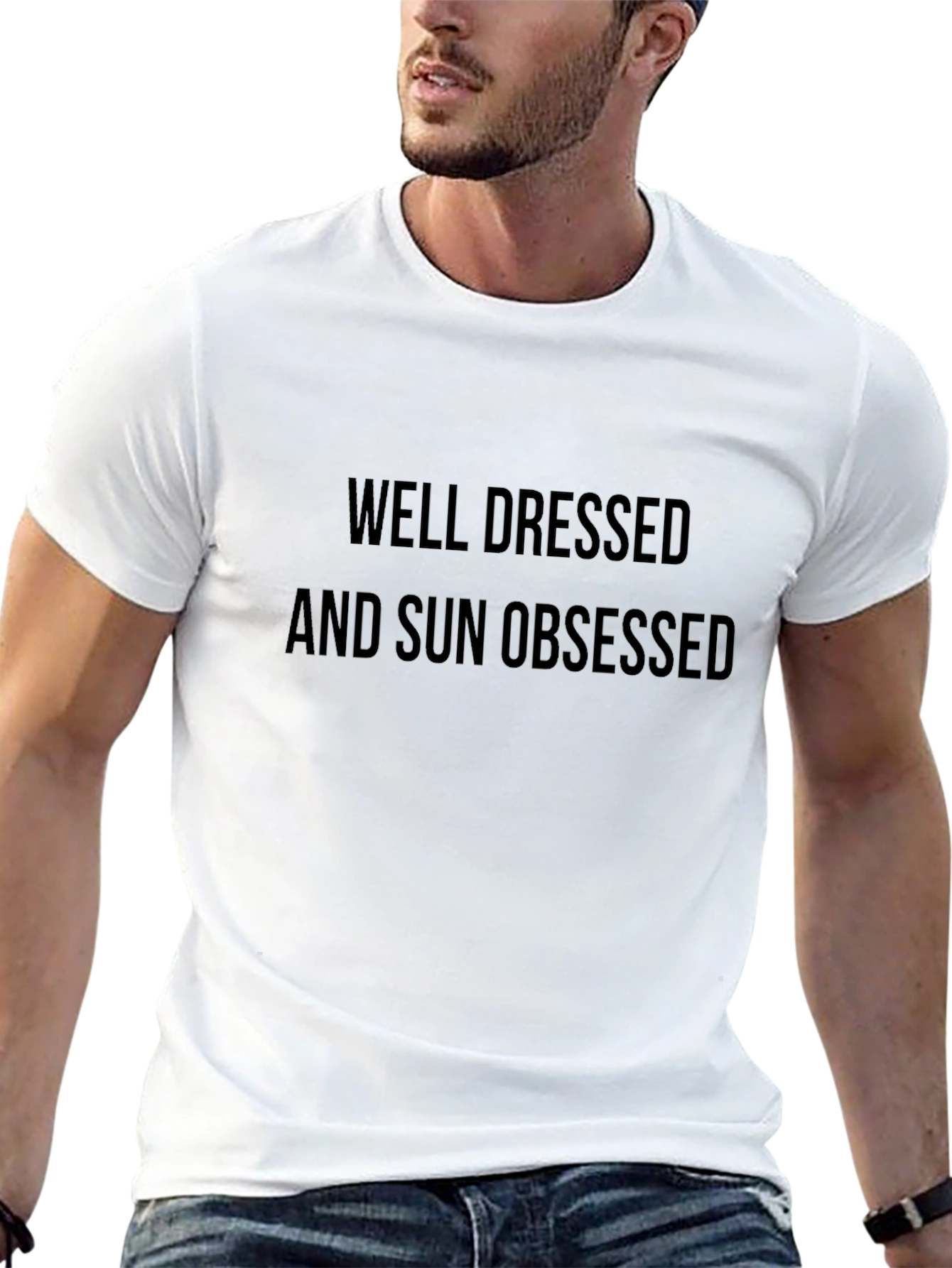 Well Dressed and Sun Obsessed Black T-Shirt