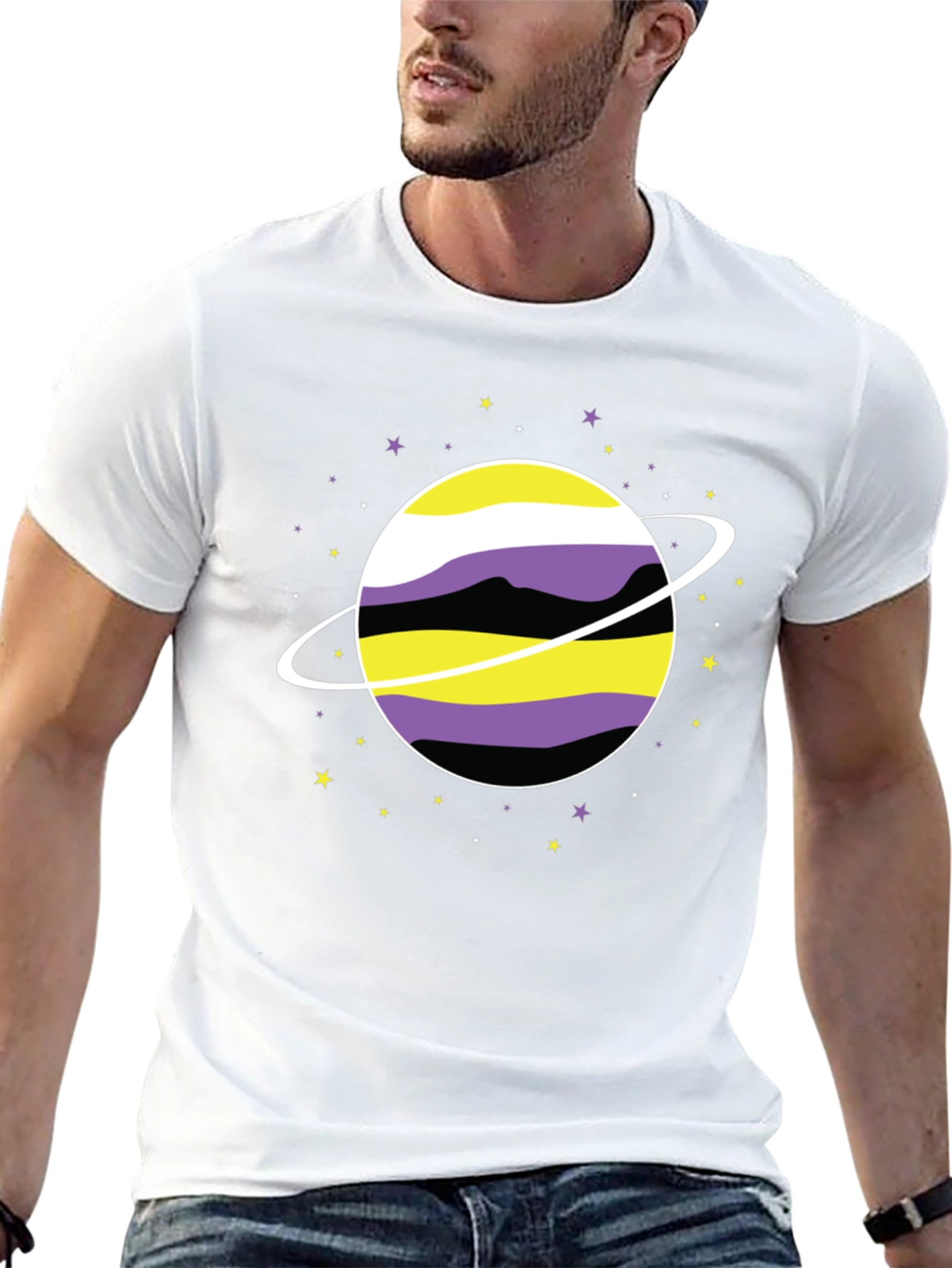 Nonbinary Pride Planet T-Shirt - Gender Identity Tee