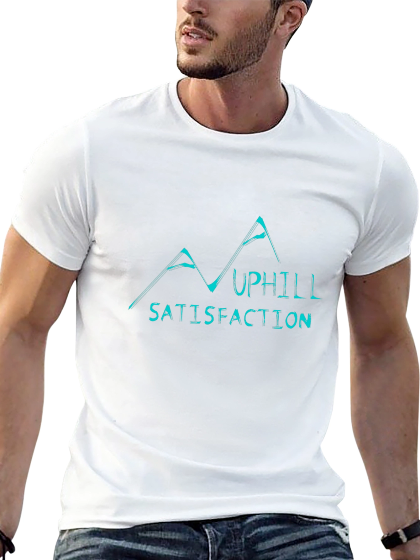 Uphill Satisfaction Graphic Black T-Shirt