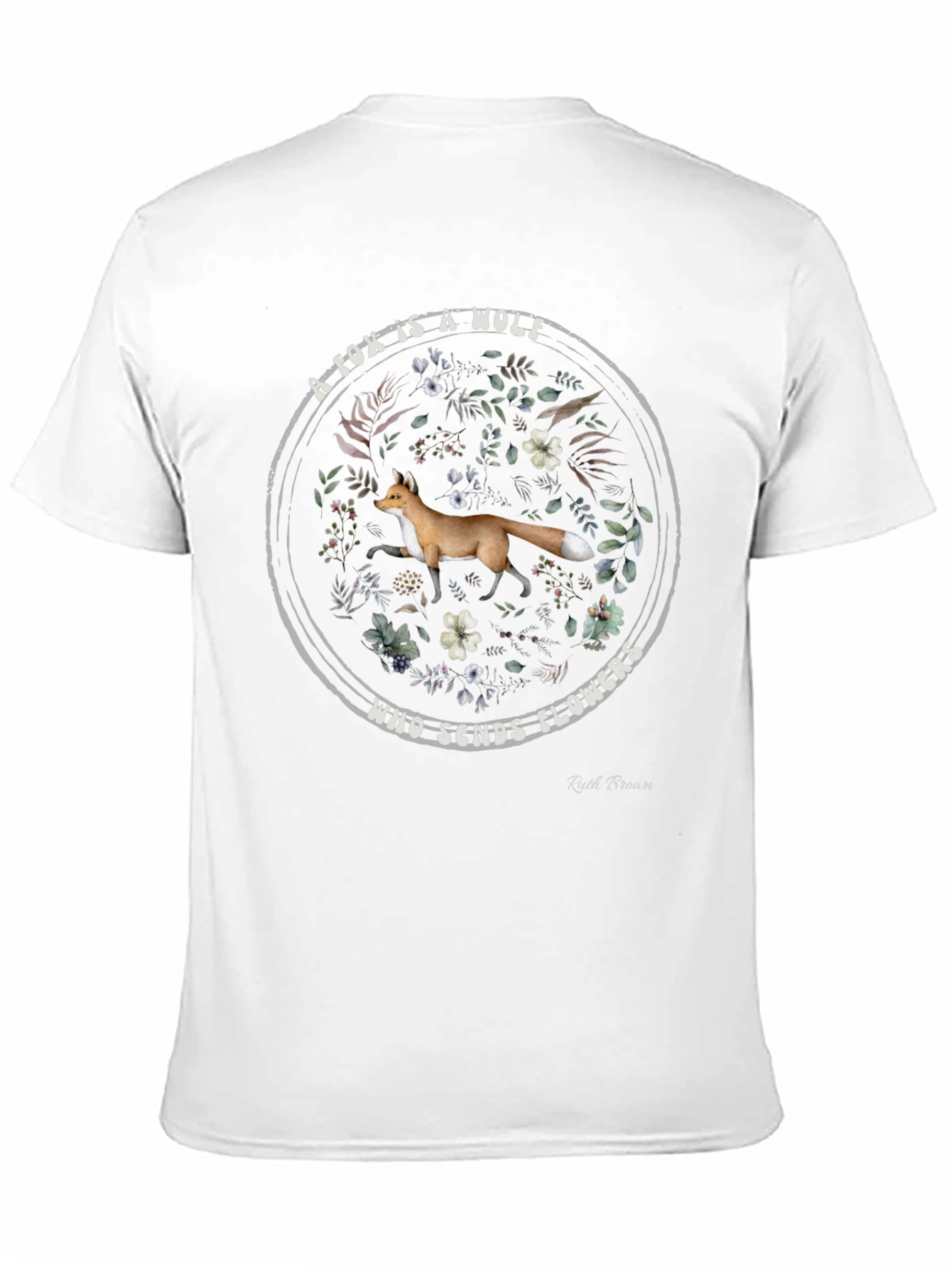 Fox Sends Flowers Black Graphic T-Shirt