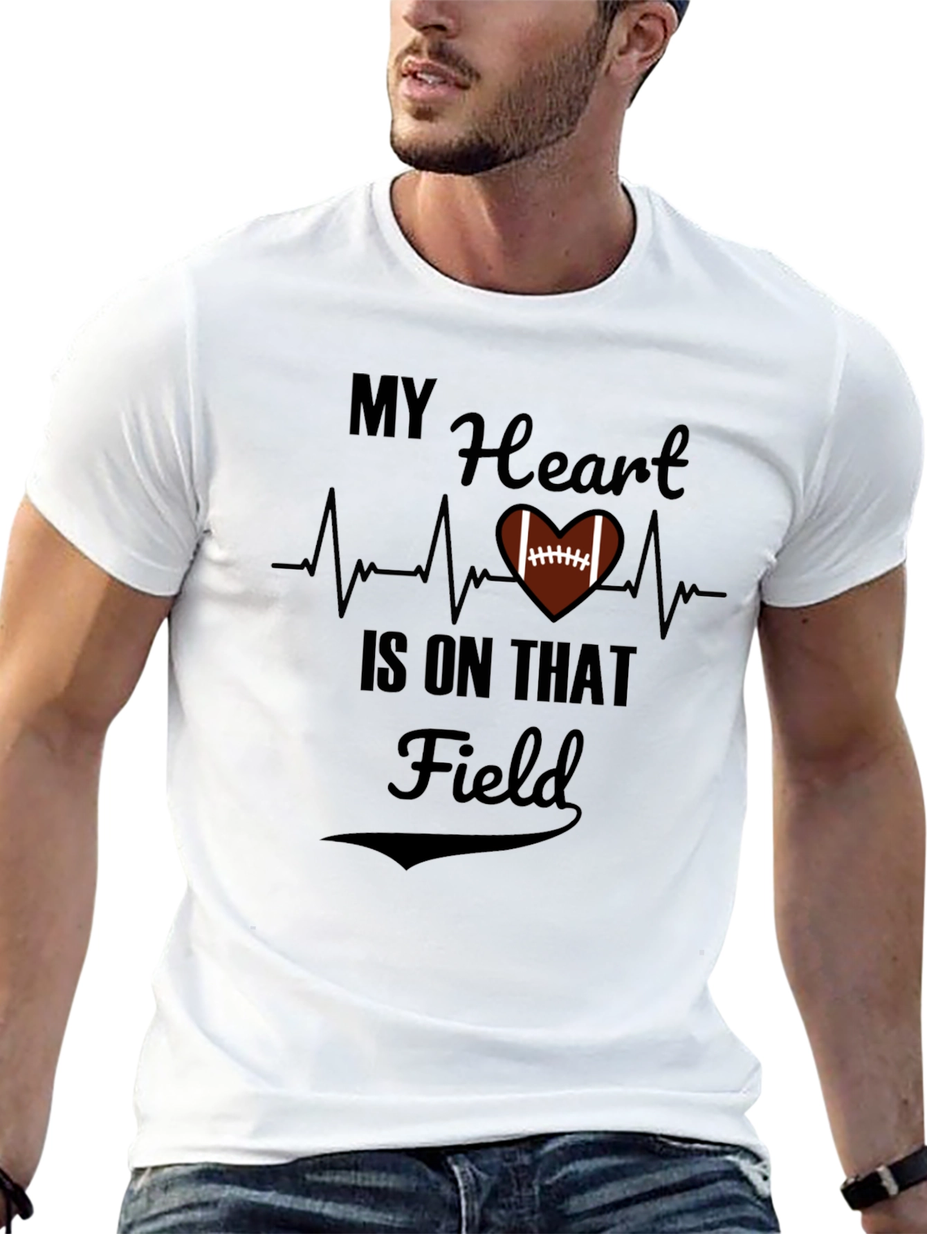 My Heart is on that Field Football T-Shirt