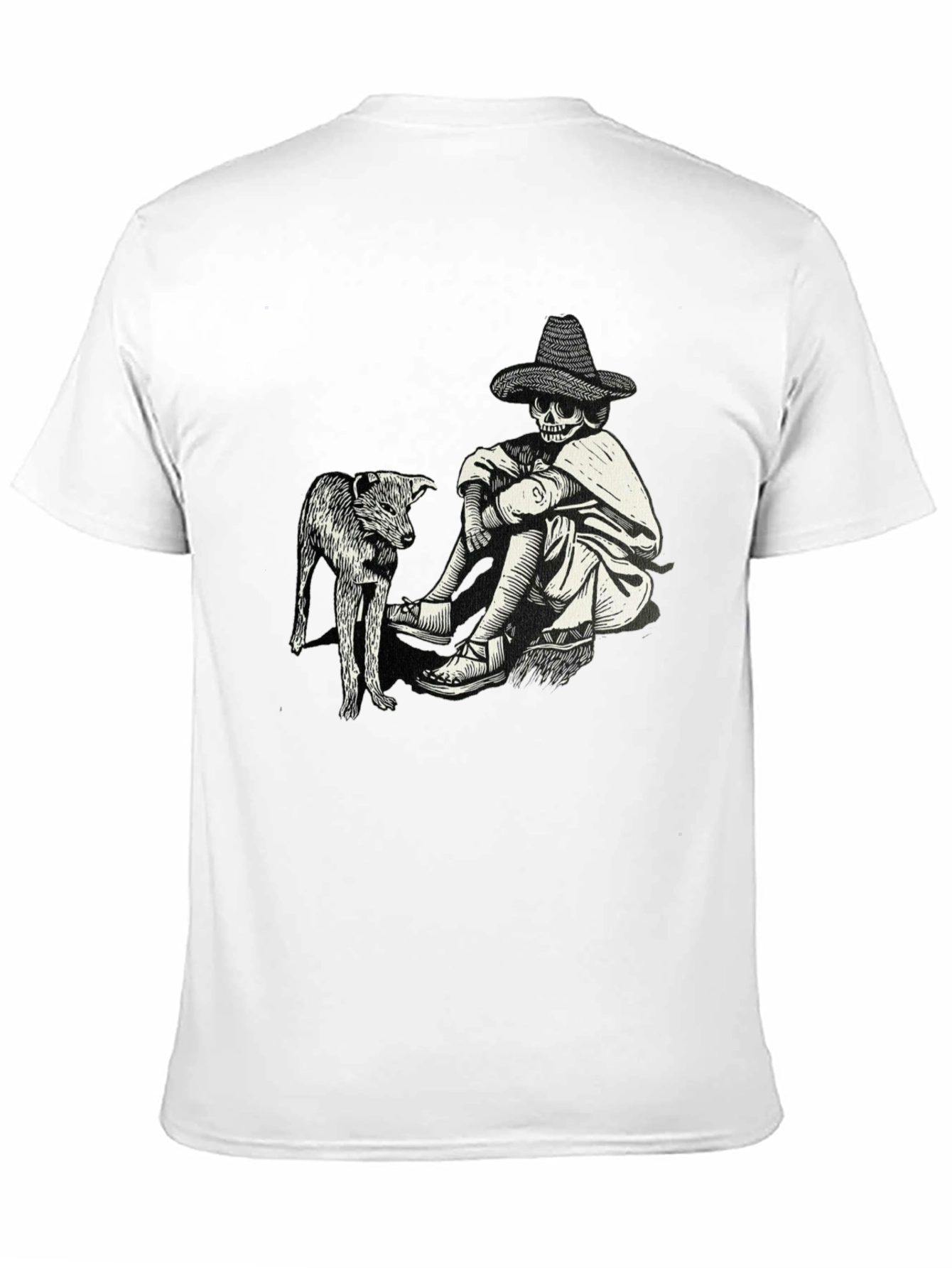 Skeleton & Dog Graphic Tee - Unique Design