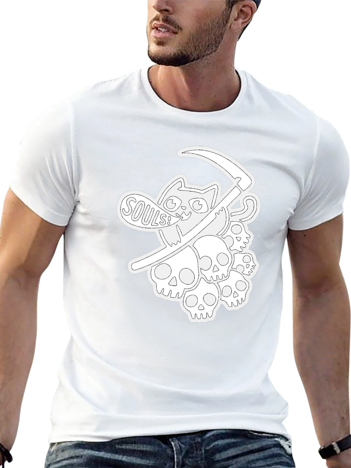 Grim Reaper Cat Souls T-Shirt
