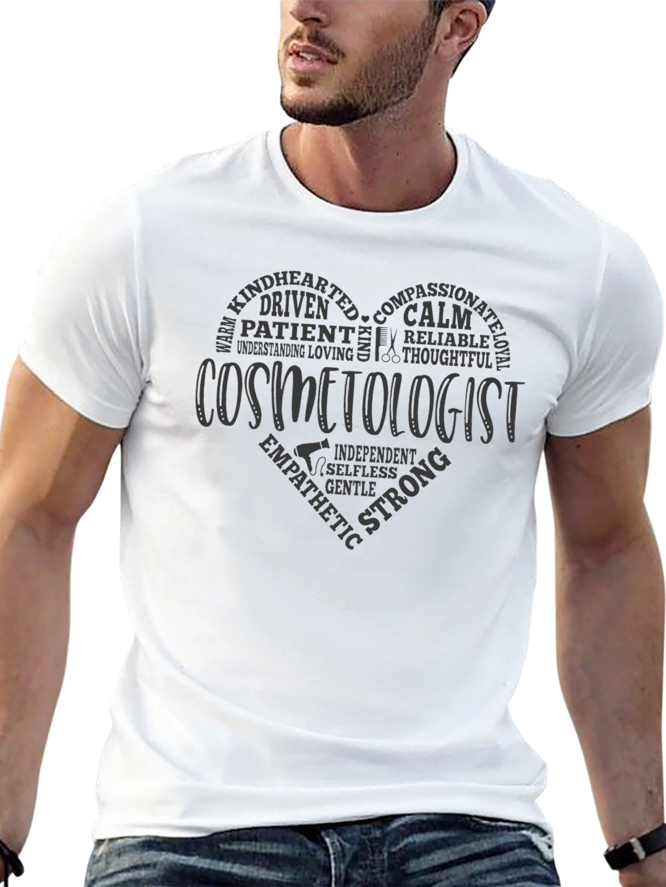 Cosmetologist Heart Graphic T-Shirt
