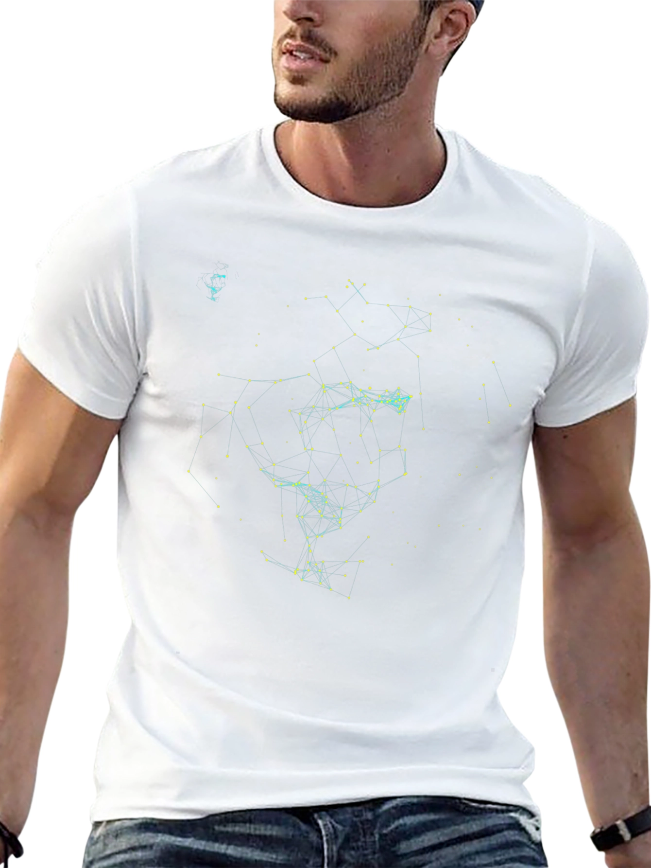 Constellation Graphic Tee - Black Cotton Shirt