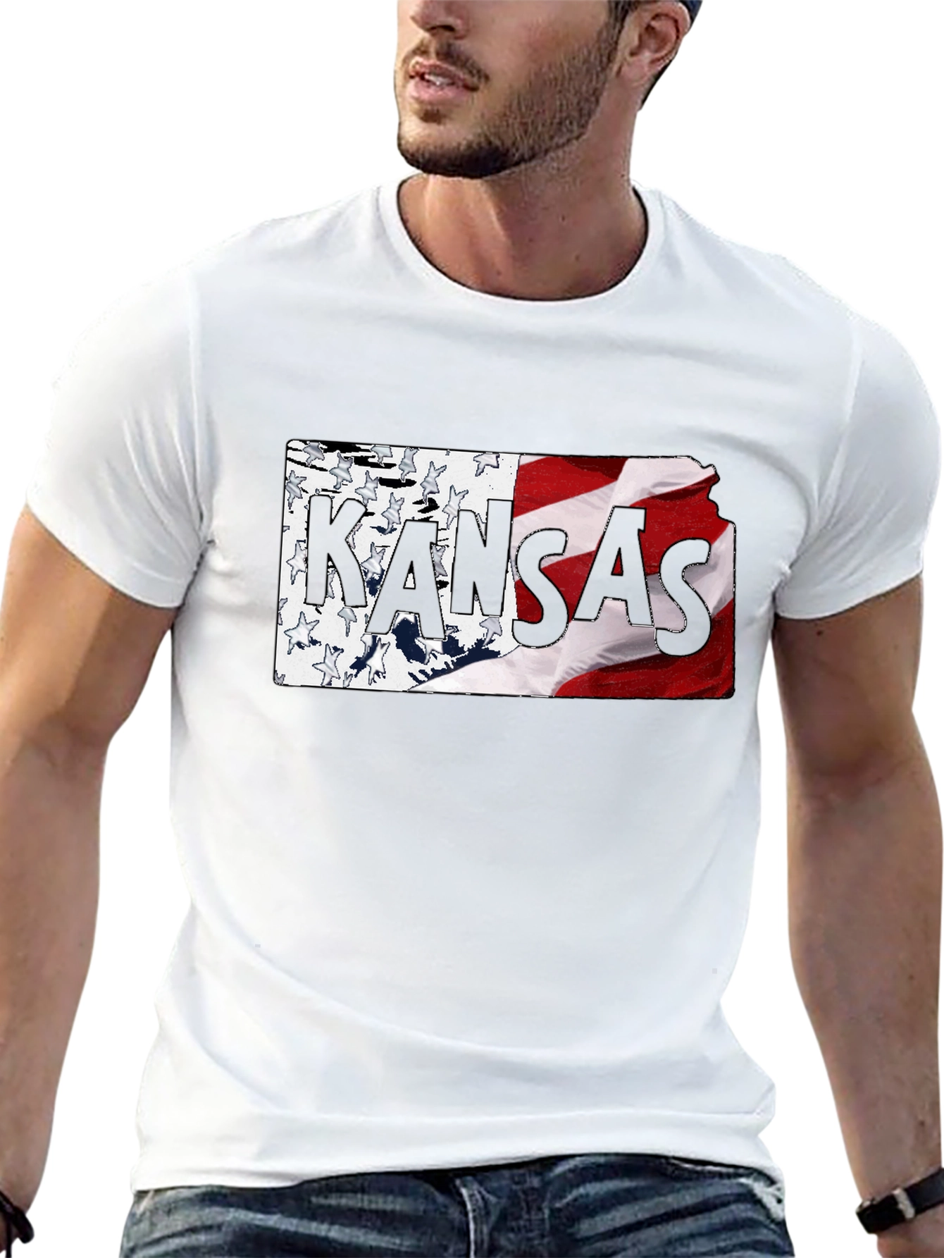 Kansas State Flag T-Shirt - Black