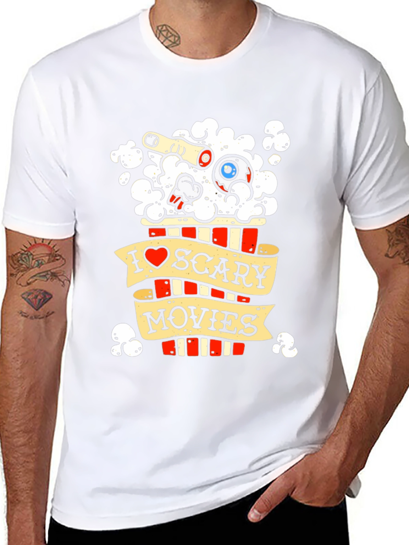Scary Movie Popcorn Graphic Tee