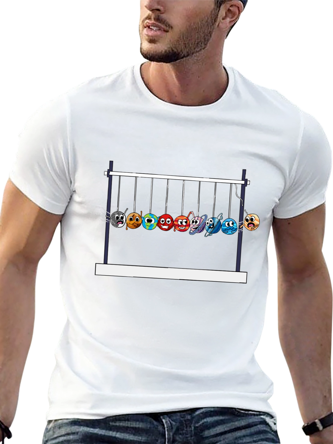 Newtons Cradle Planets Graphic Tee