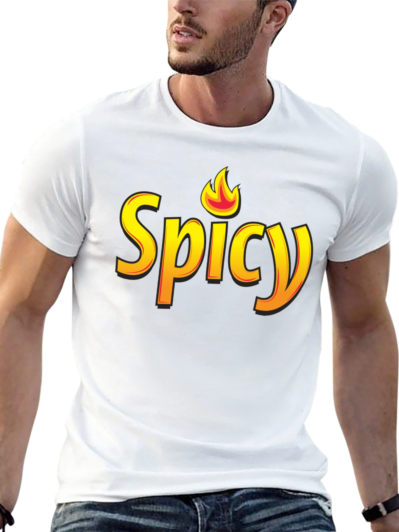 Spicy Flame Graphic Black T-Shirt