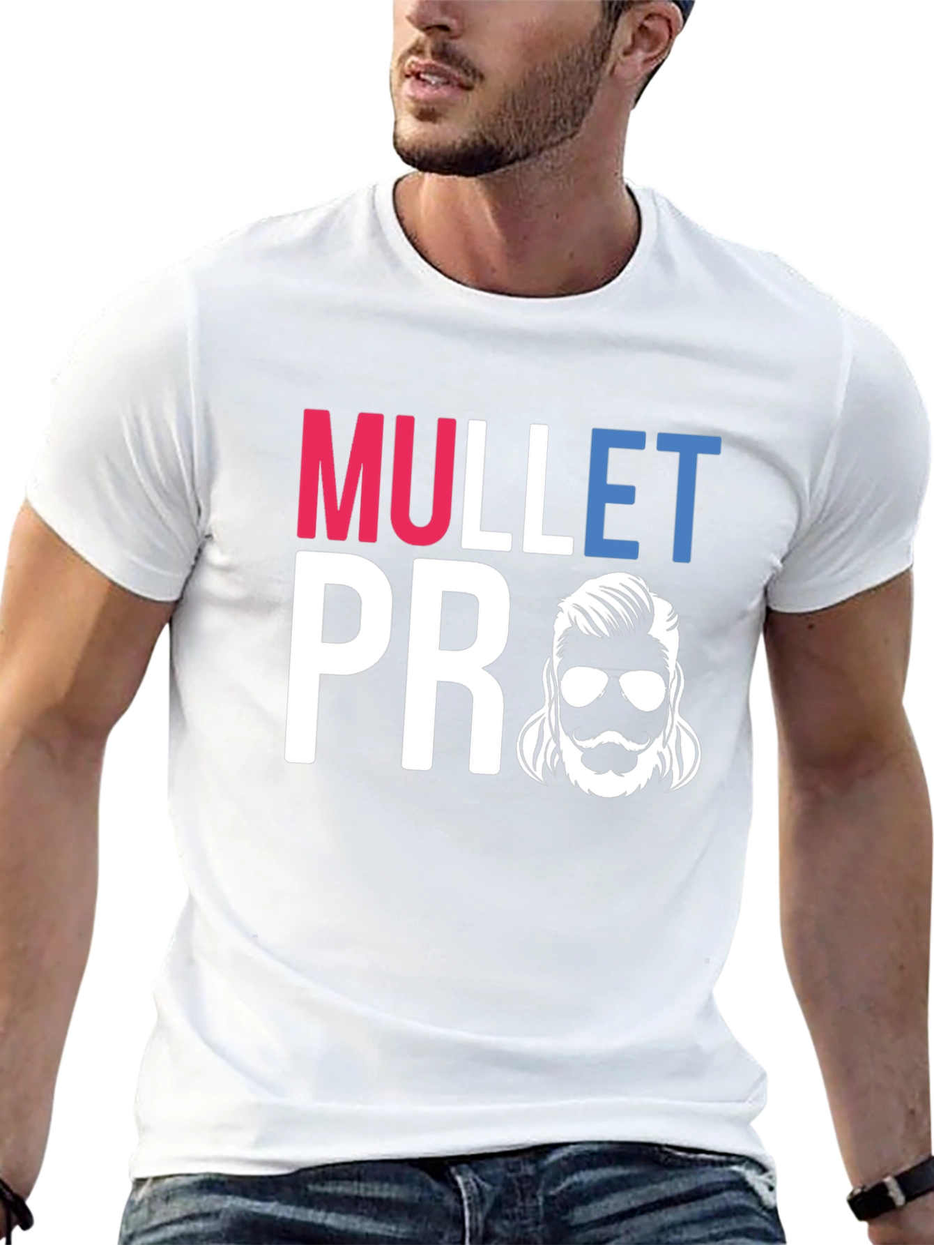 Mullet Pro Graphic Tee - Retro Haircut Shirt
