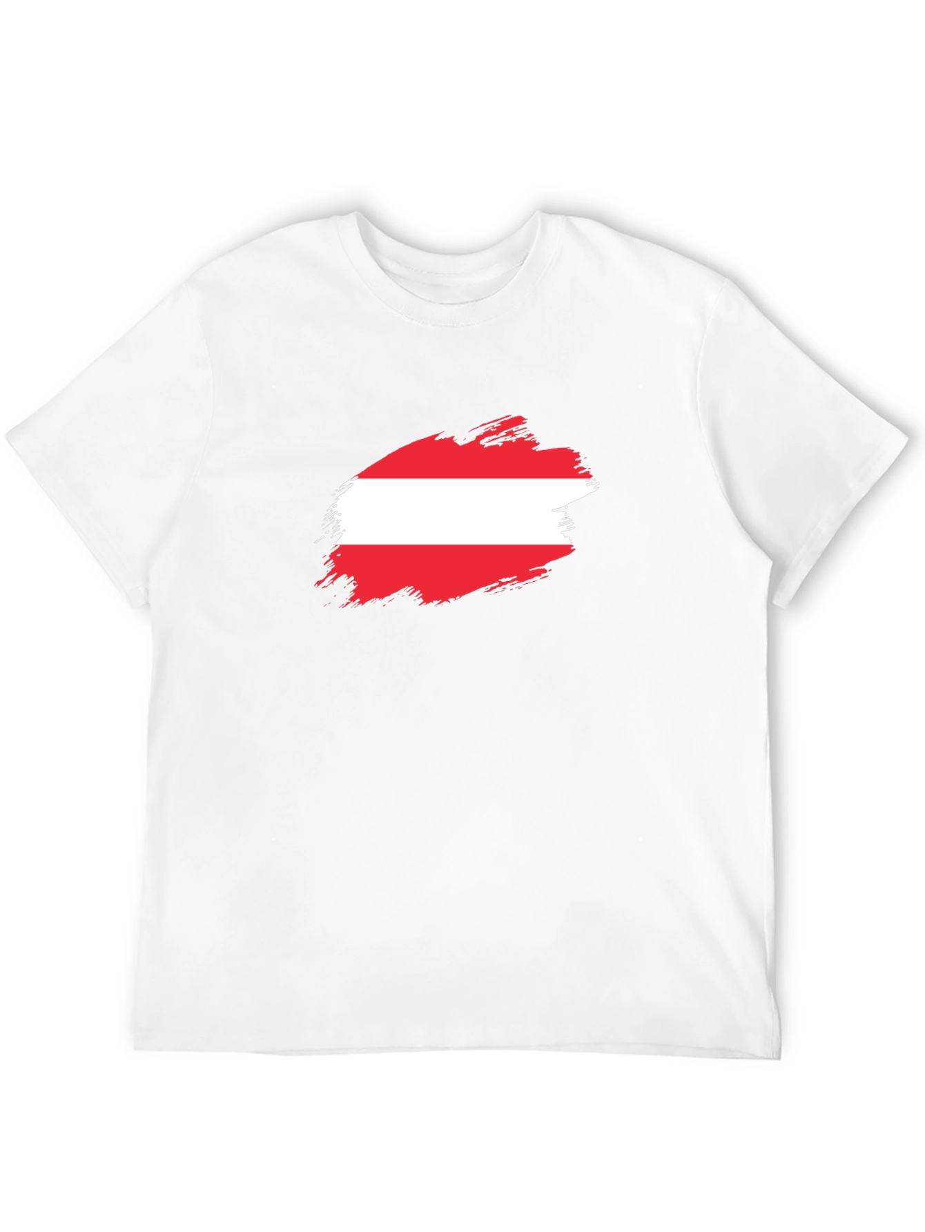 Austria Flag Brush Stroke Black T-Shirt