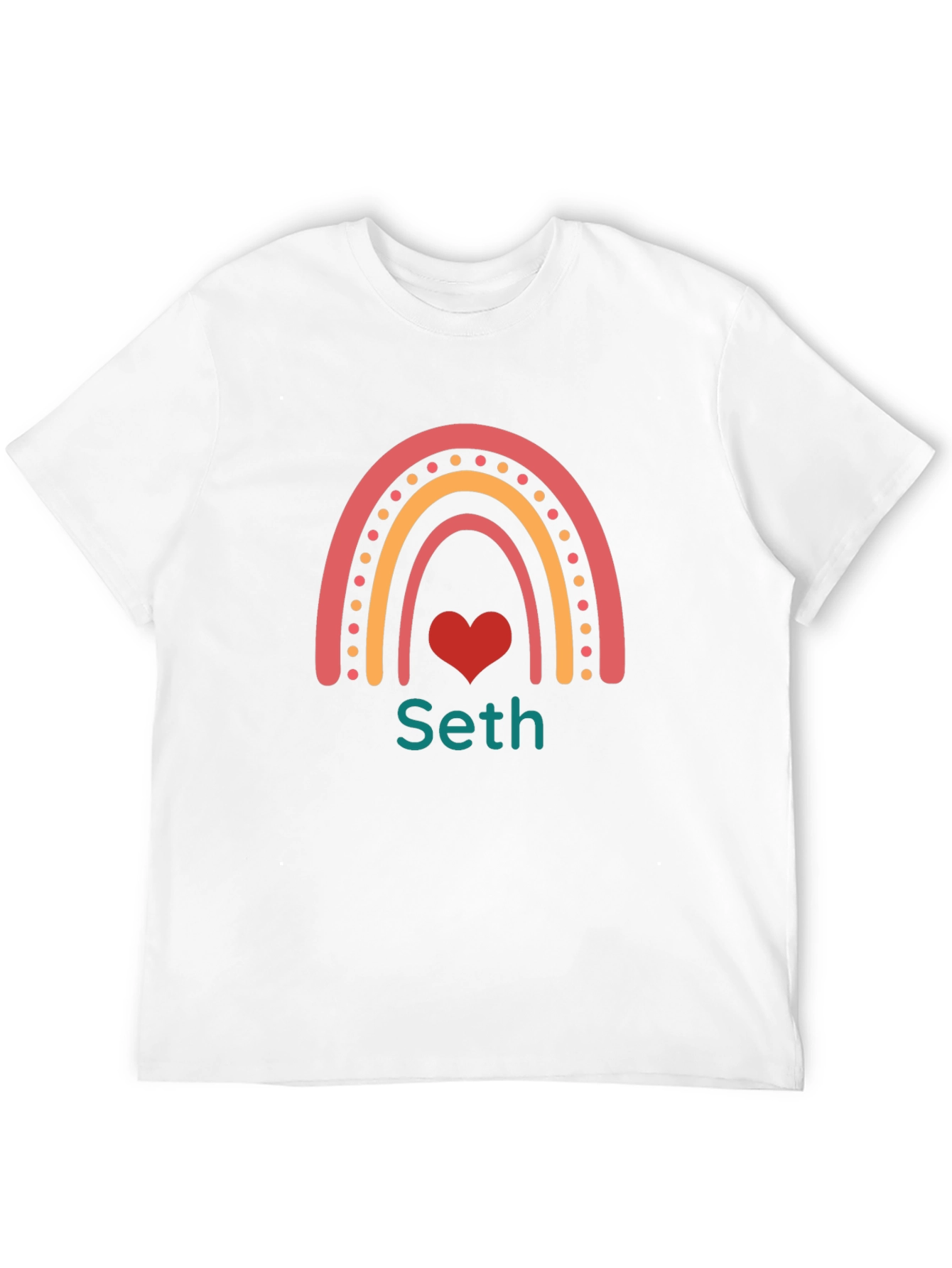 Personalized Rainbow Heart T-Shirt - Seth