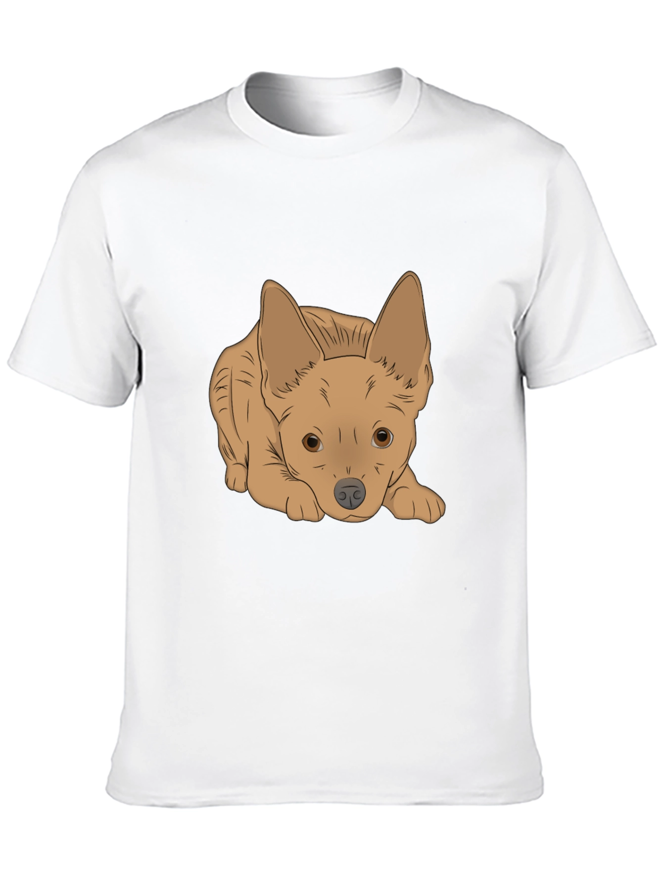 Cute Puppy Graphic Tee - Black Cotton T-Shirt