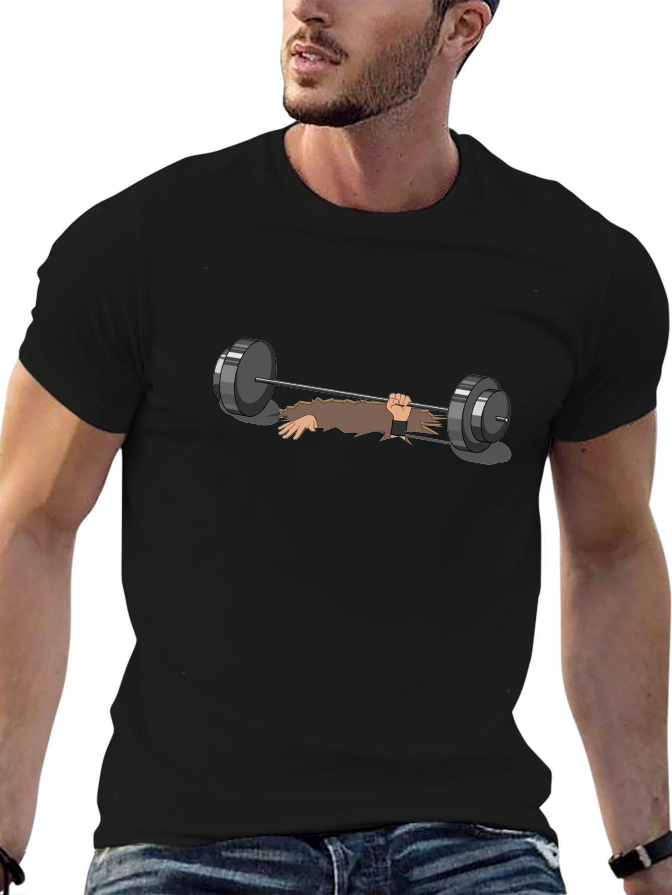 Weightlifting Zombie Graphic Tee - Black