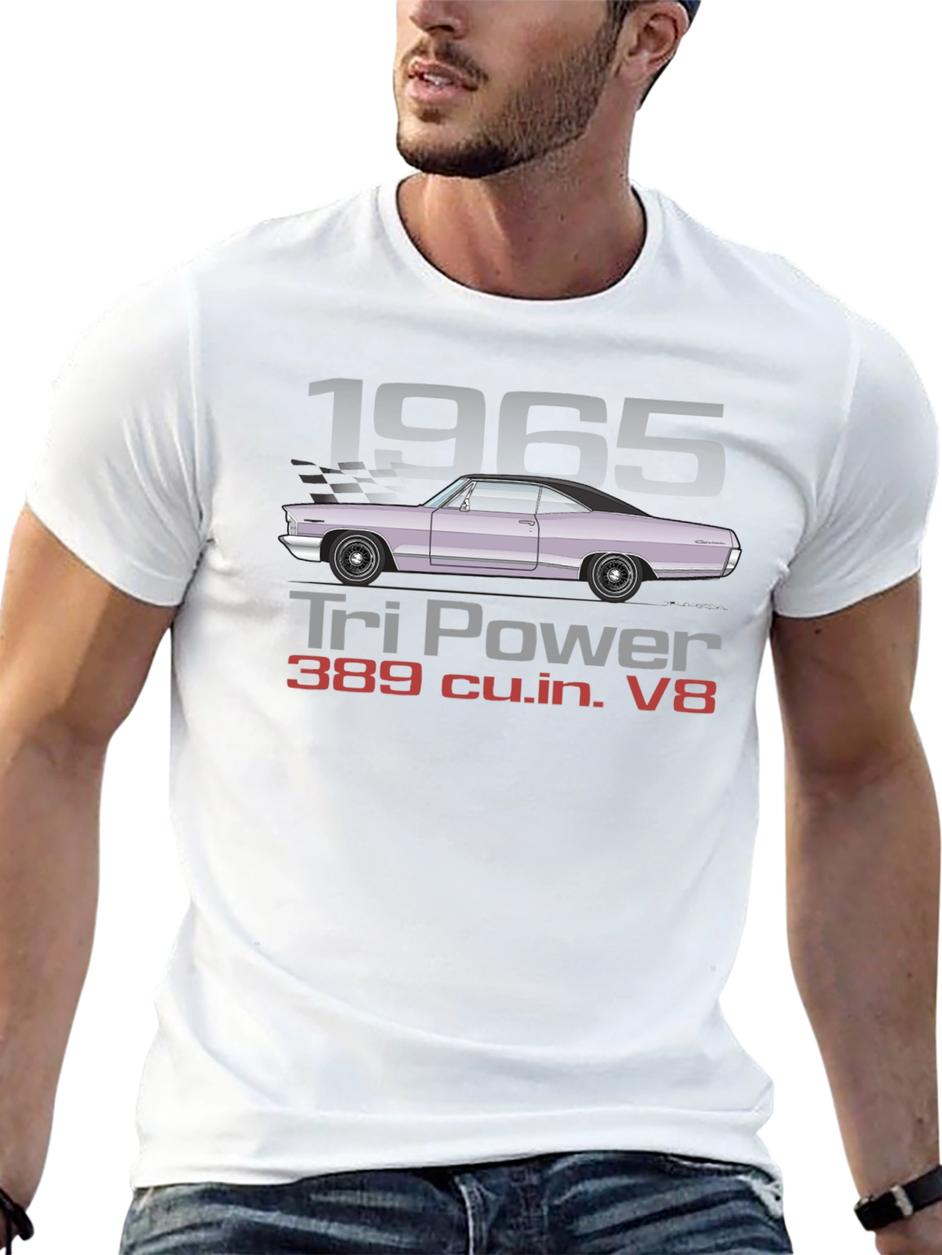 1965 Tri Power V8 Car T-Shirt