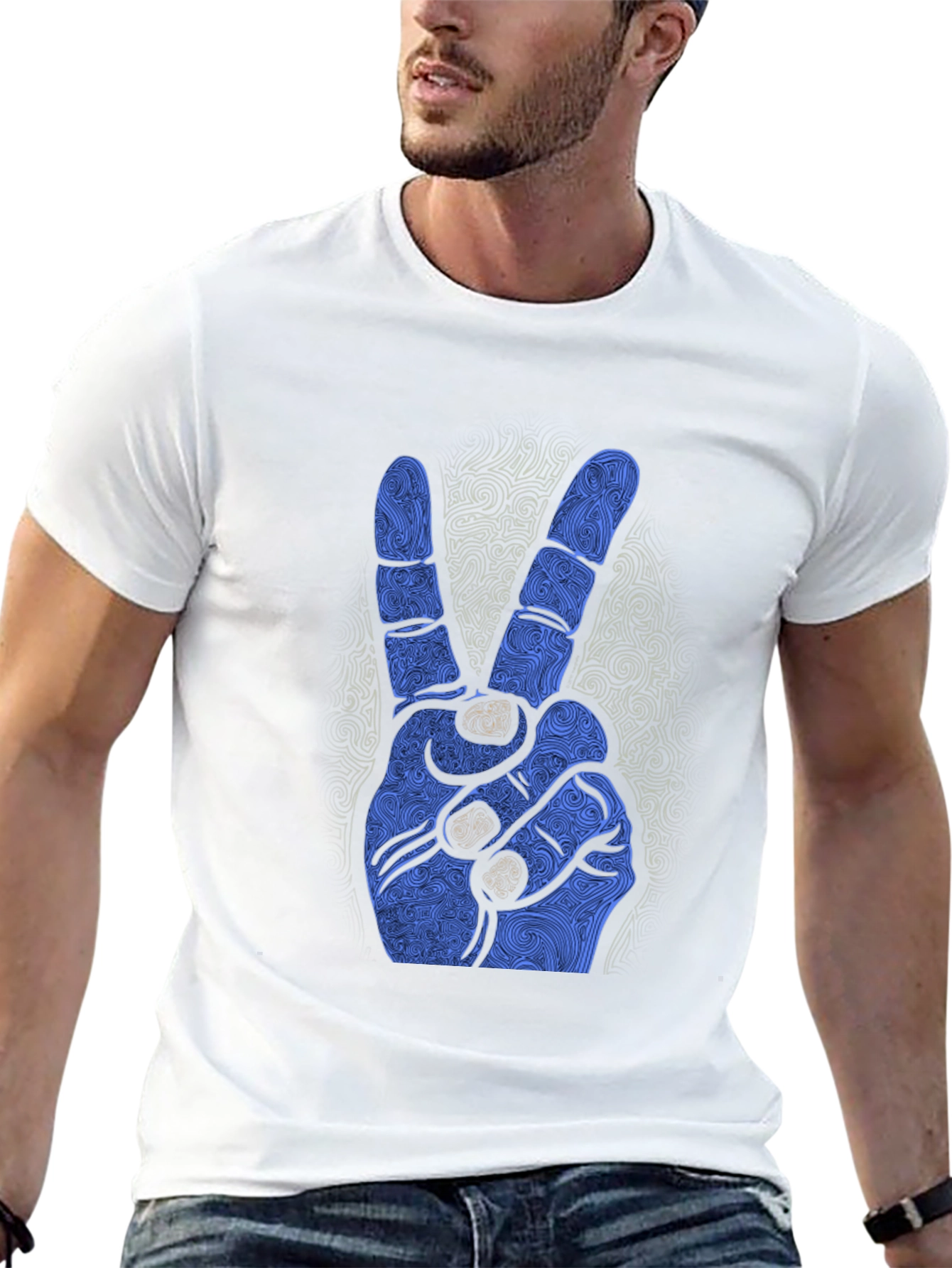 Peace Sign Graphic Black Tee