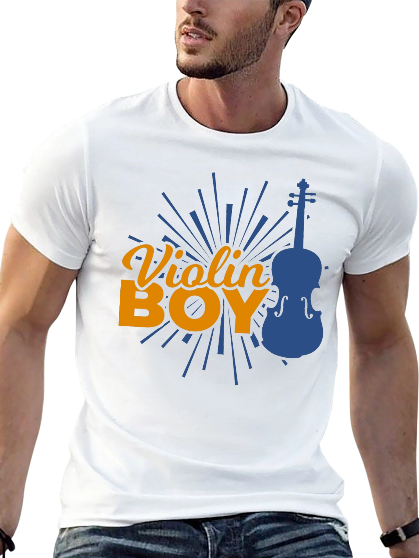 Violin Boy Graphic Tee - Music Lover T-Shirt