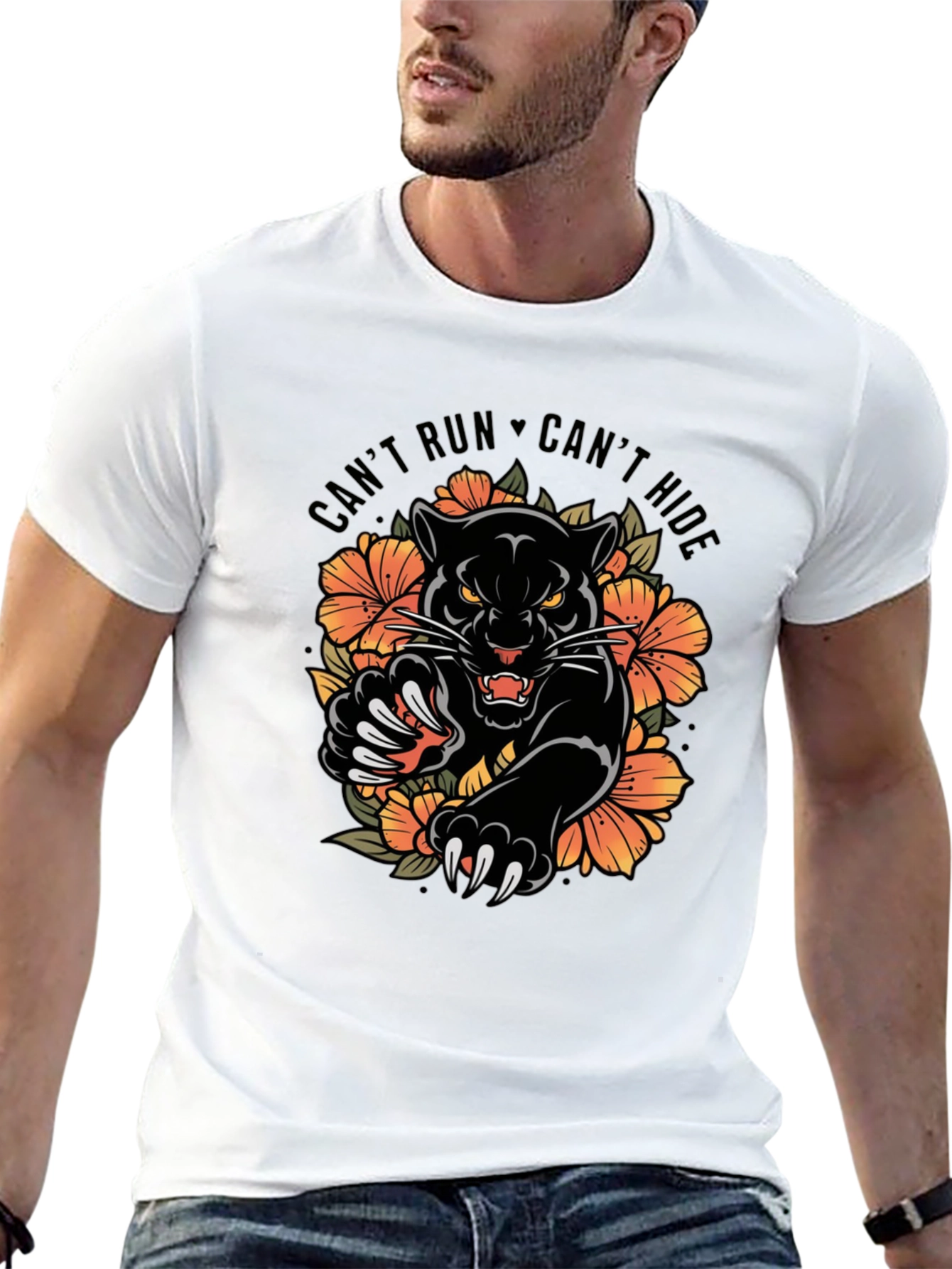 Black Panther Graphic Tee - Cant Run Cant Hide