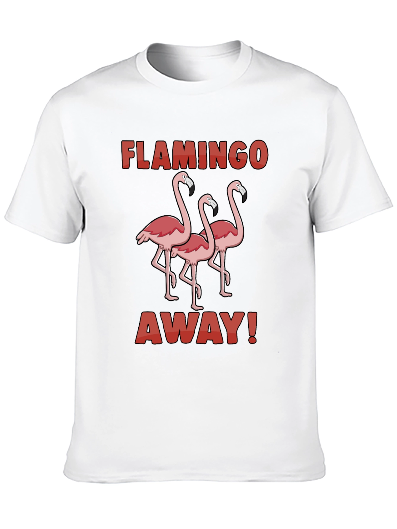 Flamingo Away Graphic Tee - Black Cotton T-Shirt