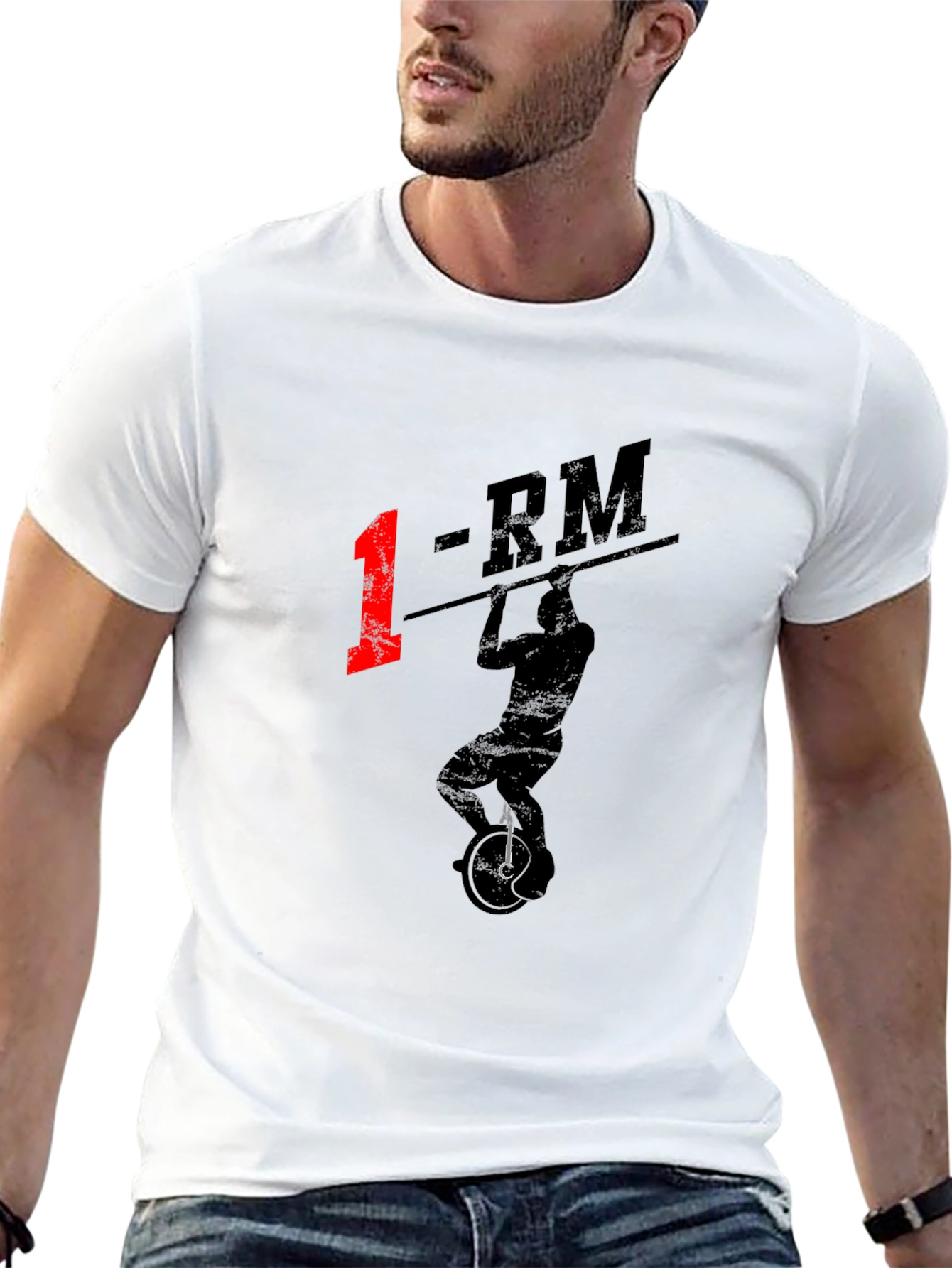 1-RM Unicyclist T-Shirt - Black Graphic Tee