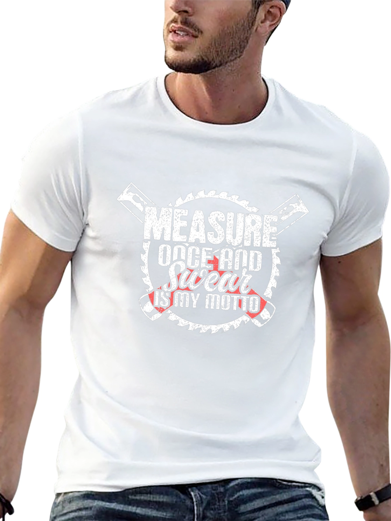 Measure Once & Swear Motto Graphic Tee