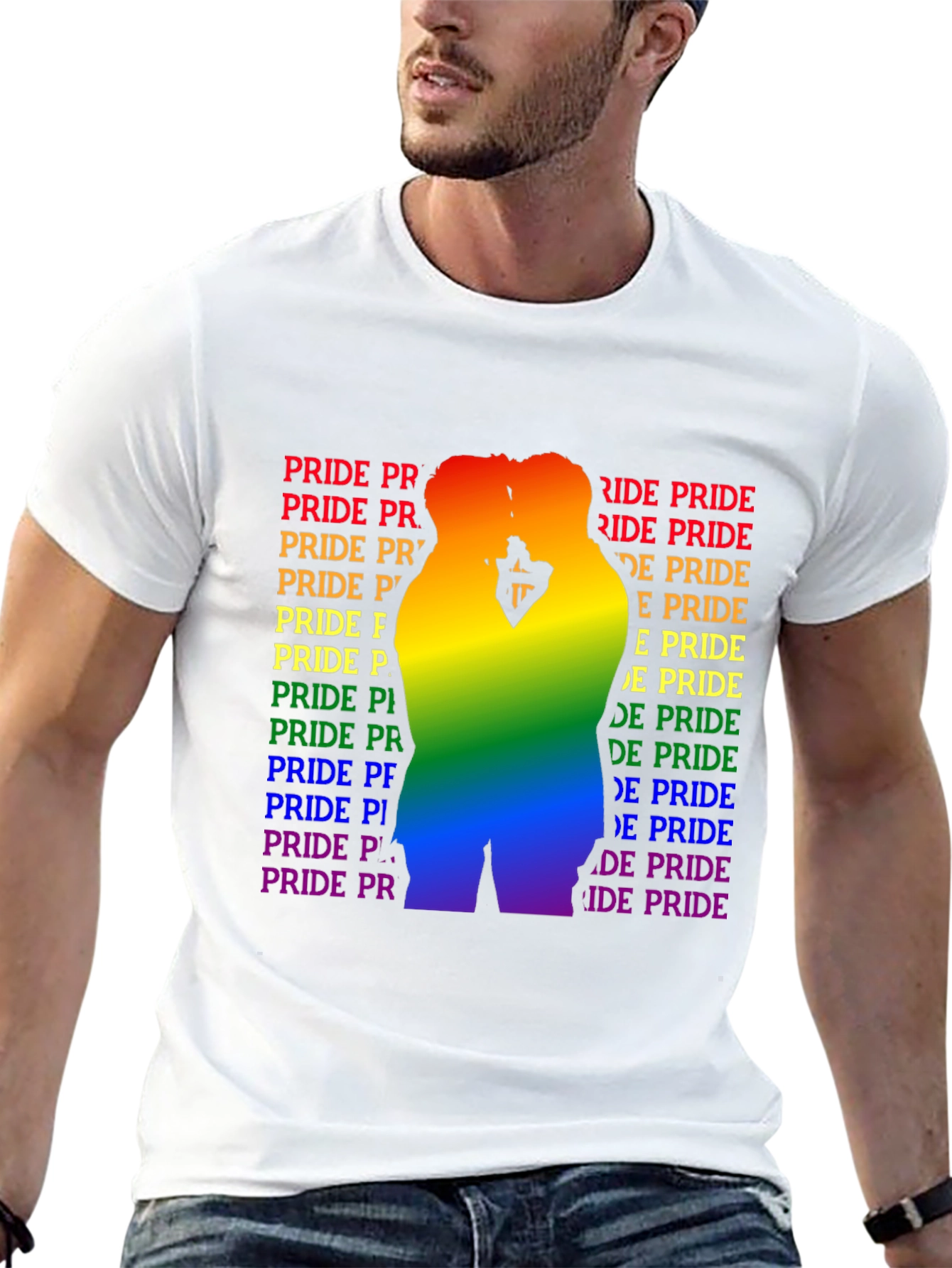 Pride Graphic Tee - Rainbow Silhouette
