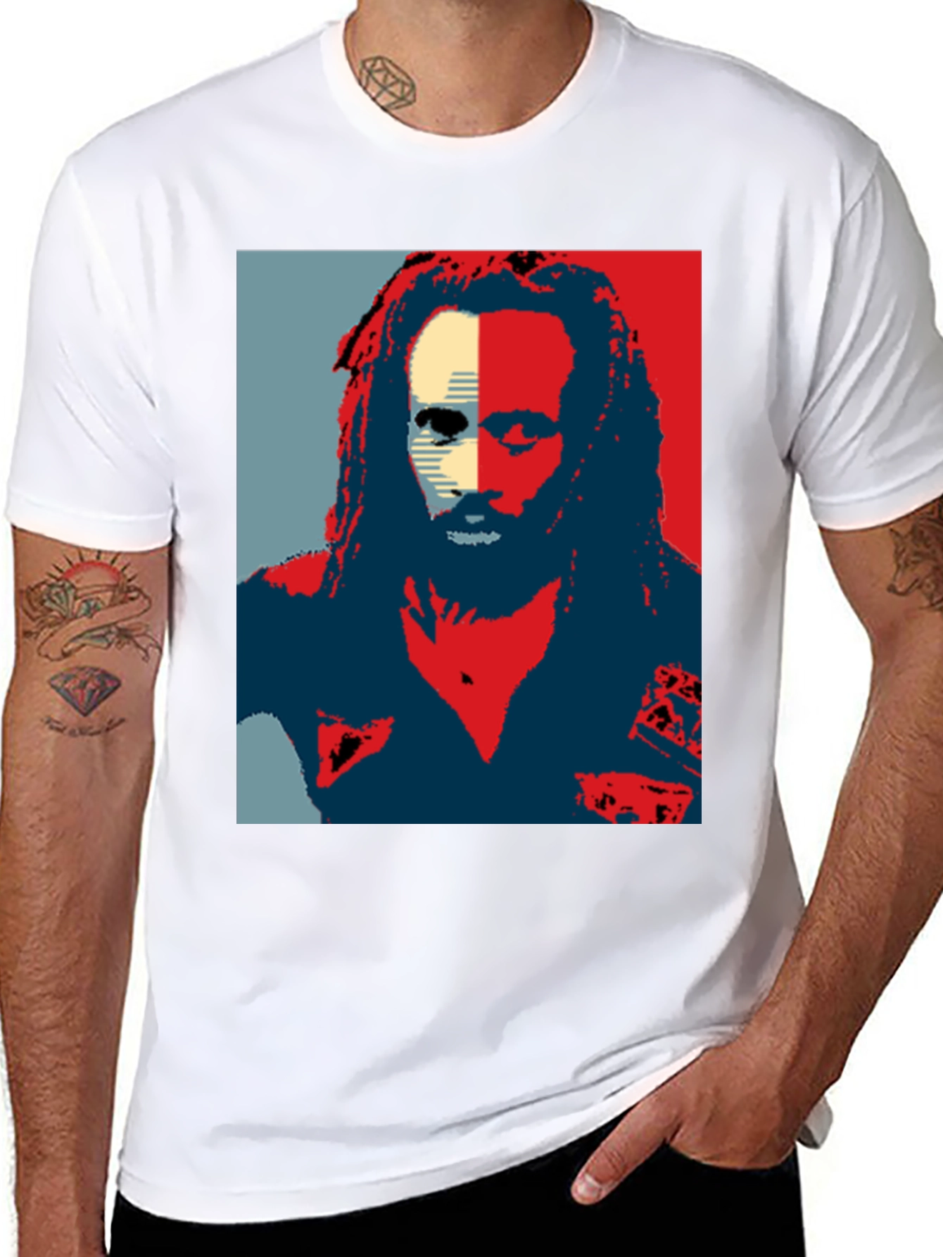 Rasta Man Graphic Print Black T-Shirt