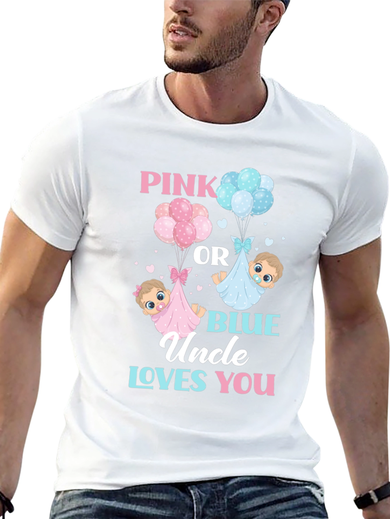 Pink or Blue Uncle Loves You T-Shirt